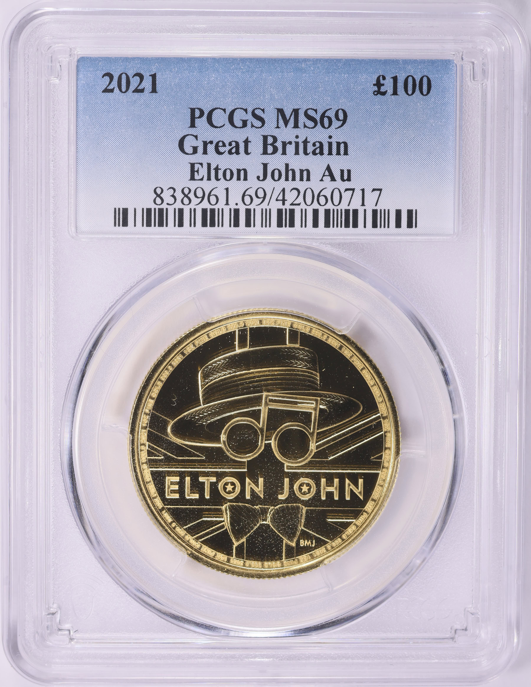 Great Britain 2021 Gold £100 British Music Legends - Elton John