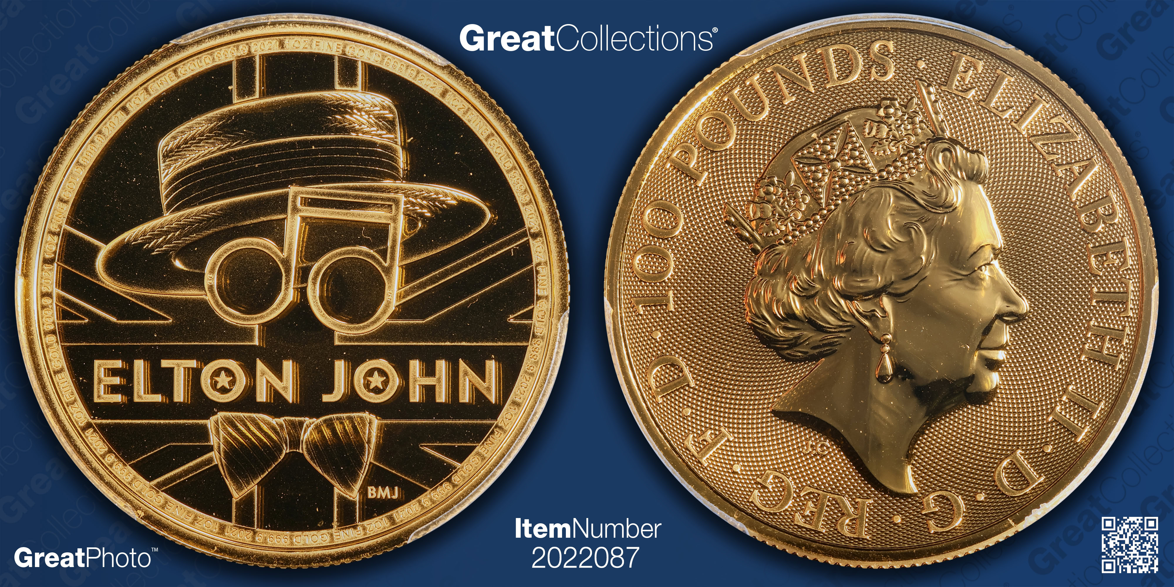 Great Britain 2021 Gold £100 British Music Legends - Elton John