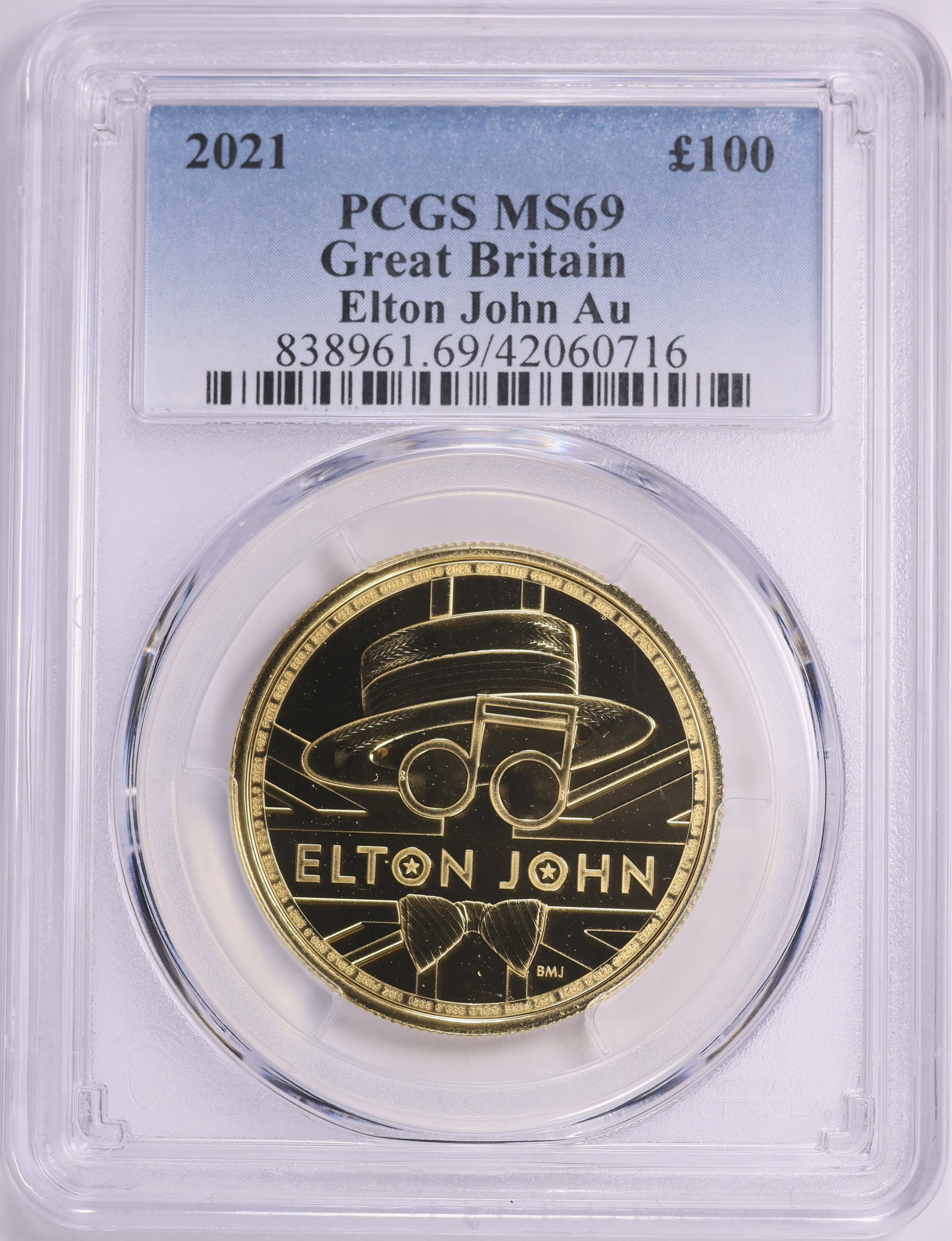 Great Britain 2021 Gold £100 British Music Legends - Elton John