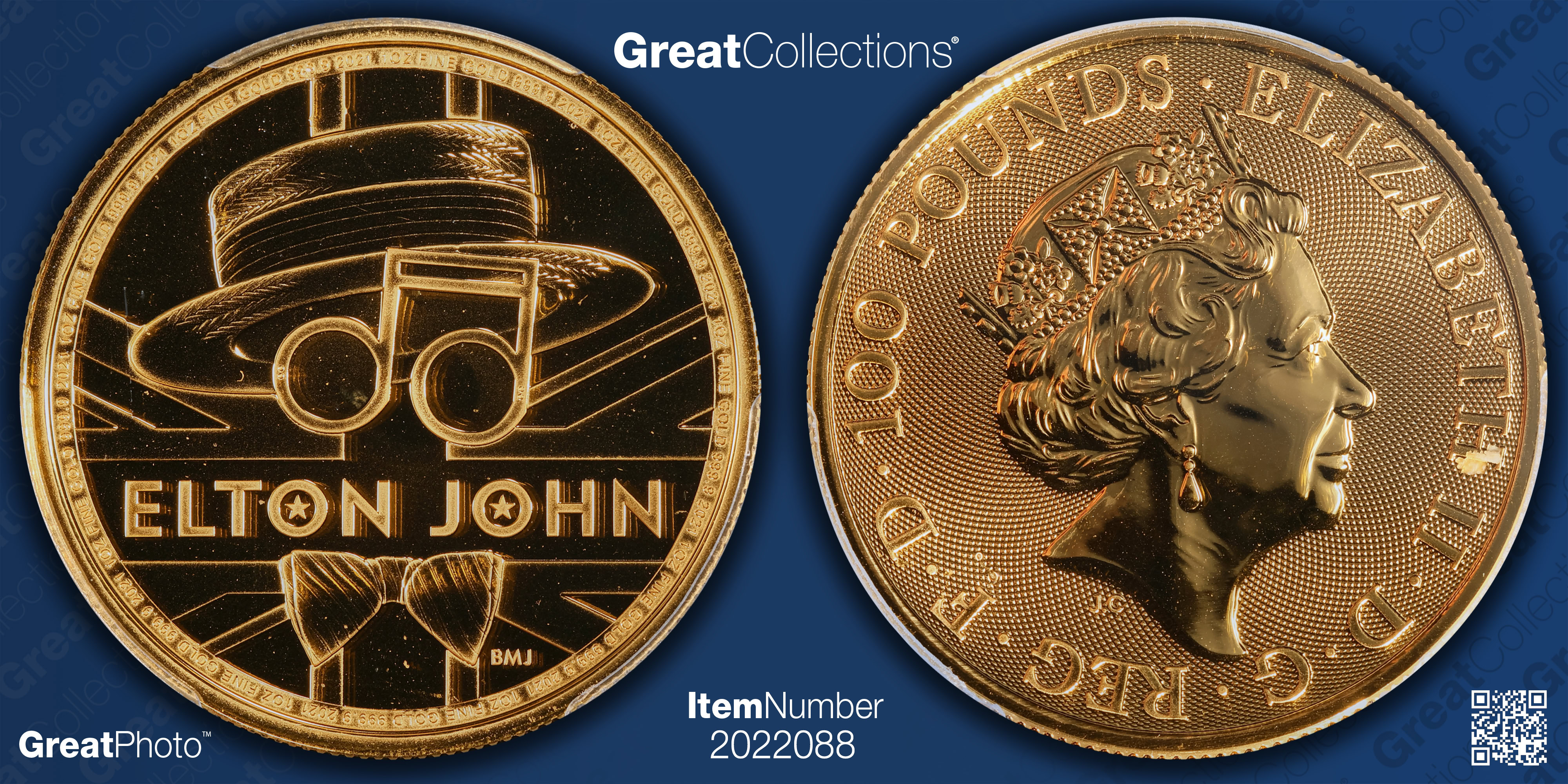 Great Britain 2021 Gold £100 British Music Legends - Elton John