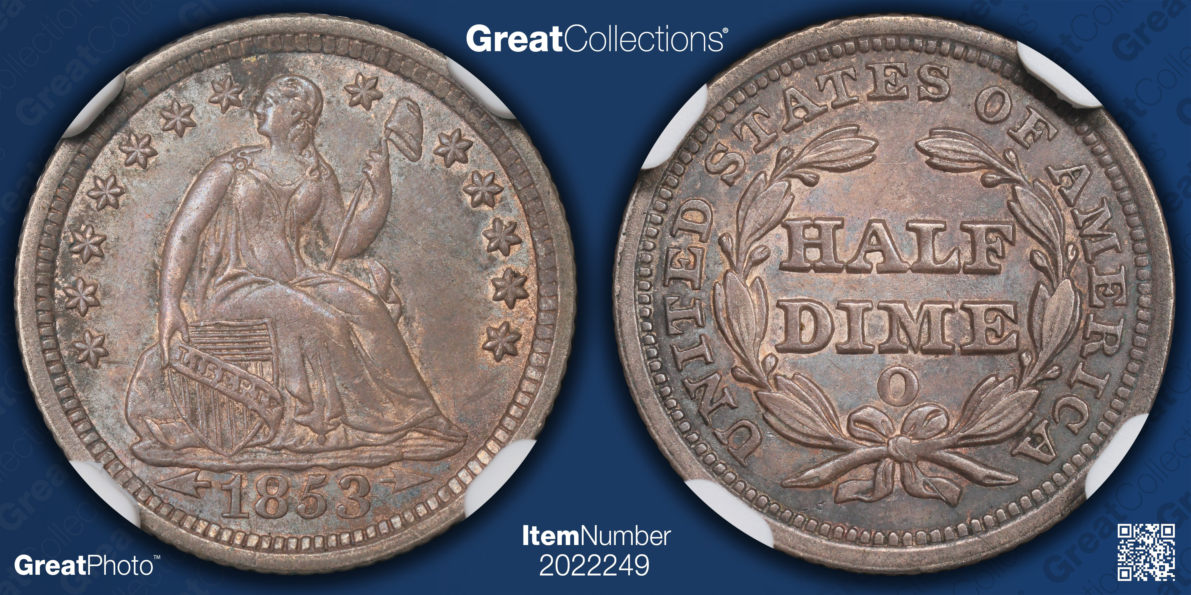 1853-O Seated Liberty Half Dime Arrows NGC MS-62 (Item 2022249