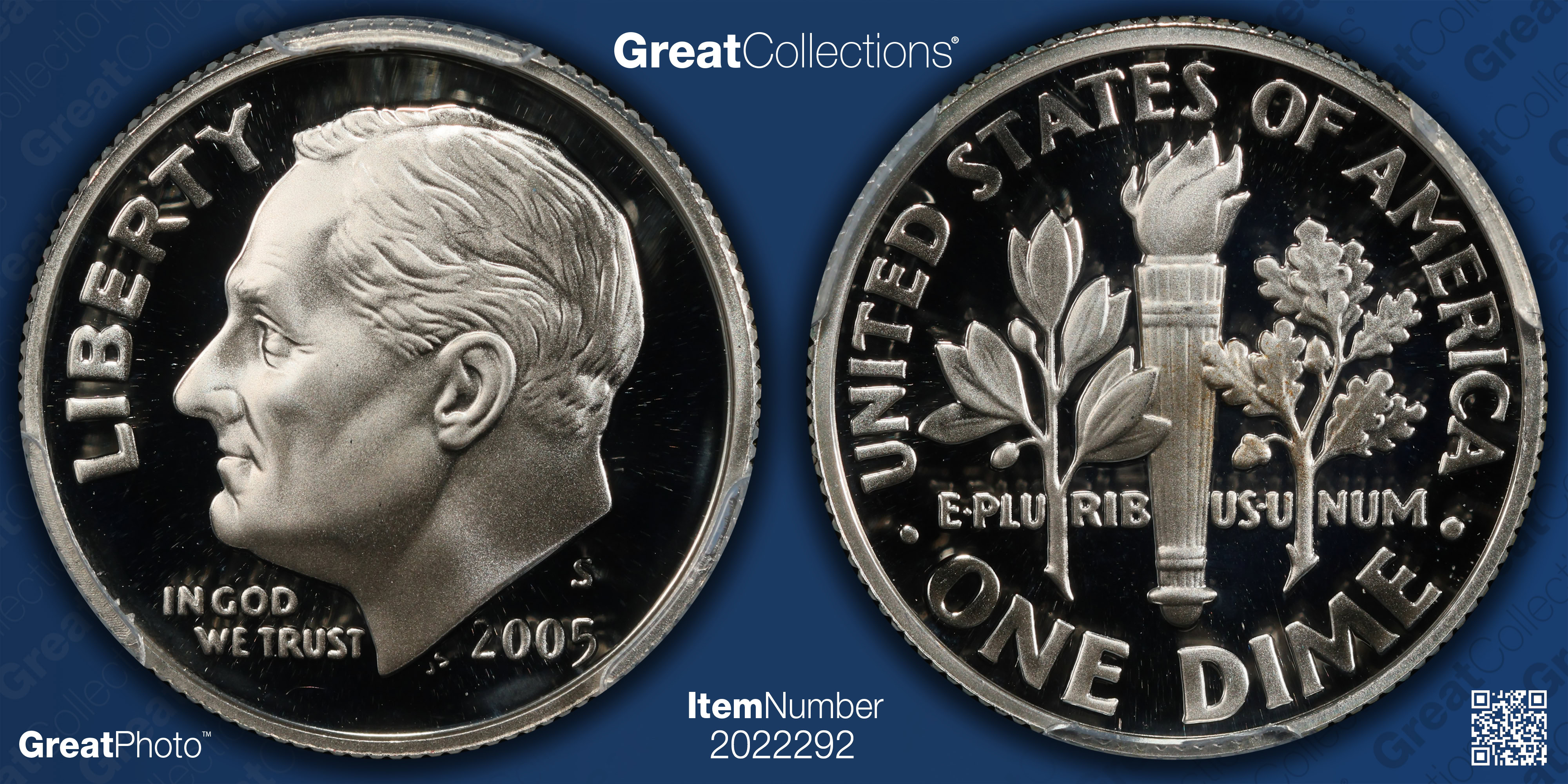 2005-S Roosevelt Dime Silver PCGS Proof-70 DCAM (Item 2022292