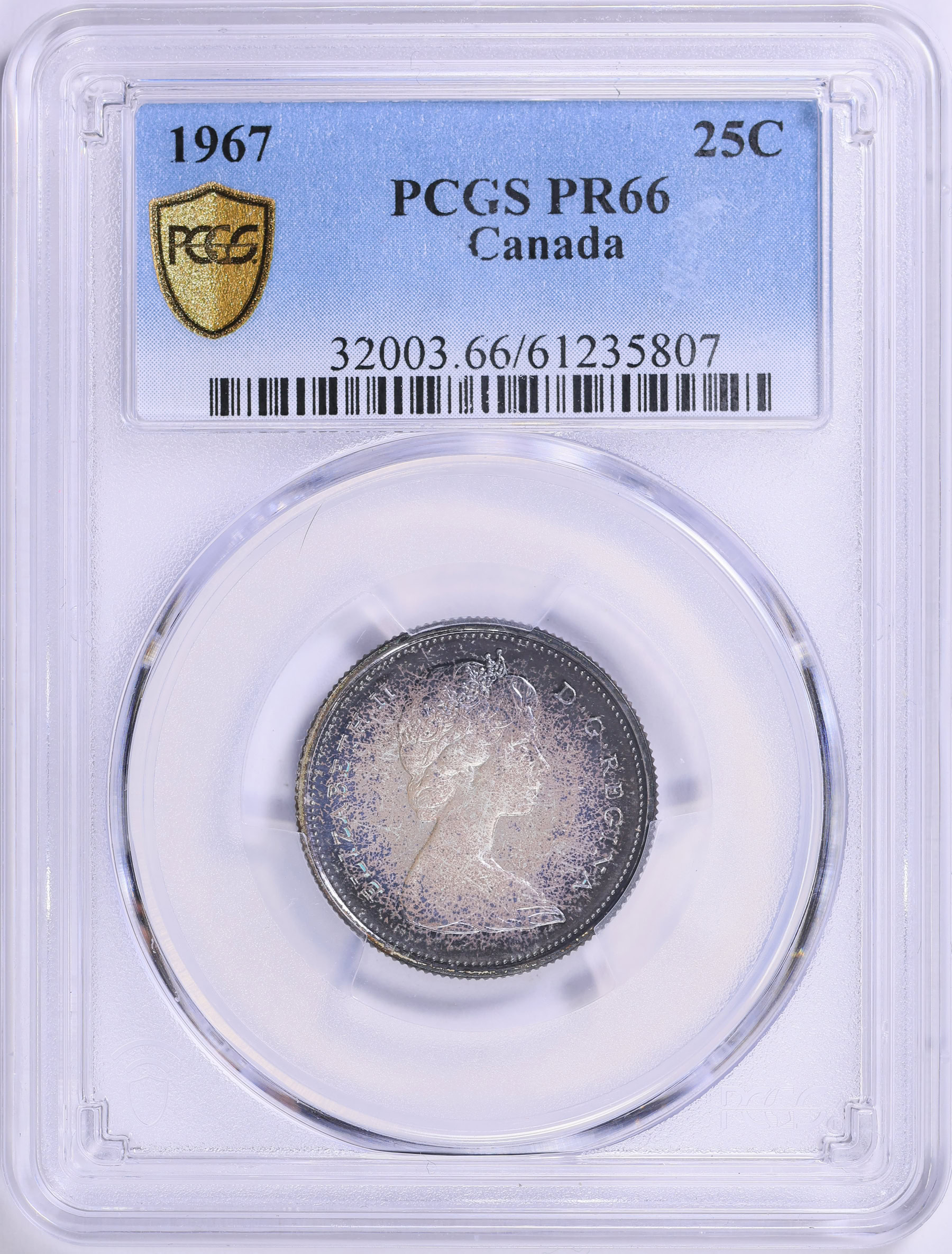Canada 1967 Silver 25 Cents Confederation Centennial KM-68 PCGS