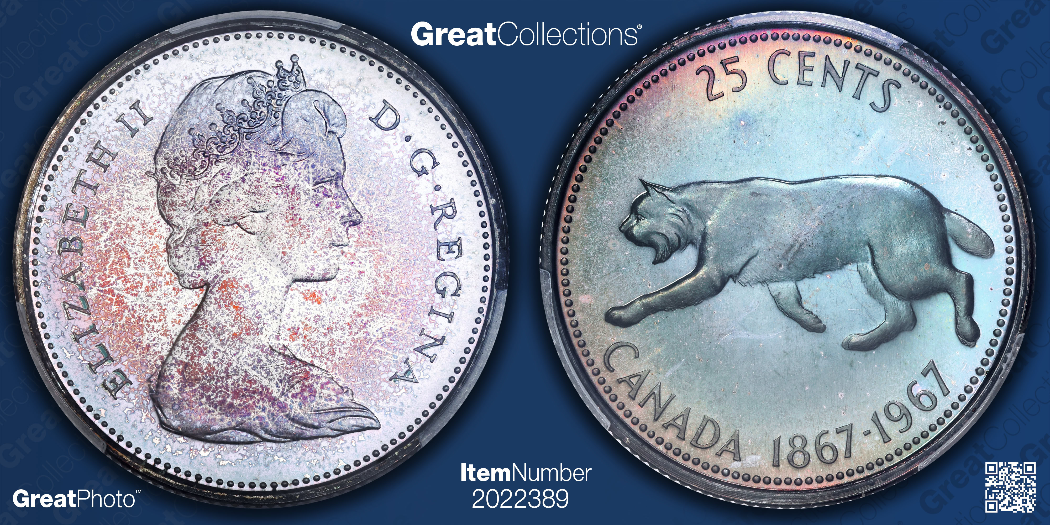 Canada 1967 Silver 25 Cents Confederation Centennial KM-68 PCGS