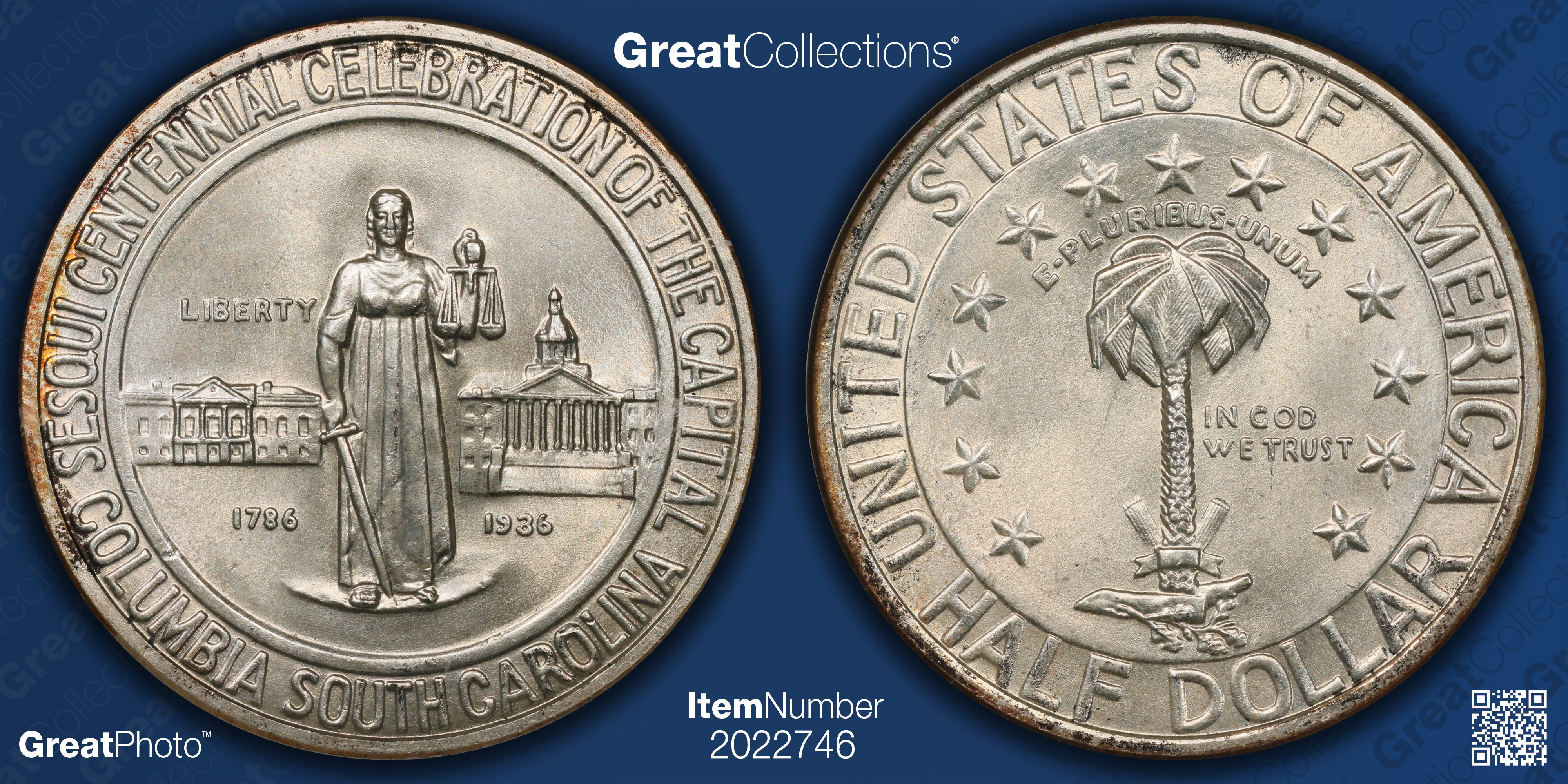 1936 Columbia, South Carolina, Sesquicentennial Half Dollar NGC MS