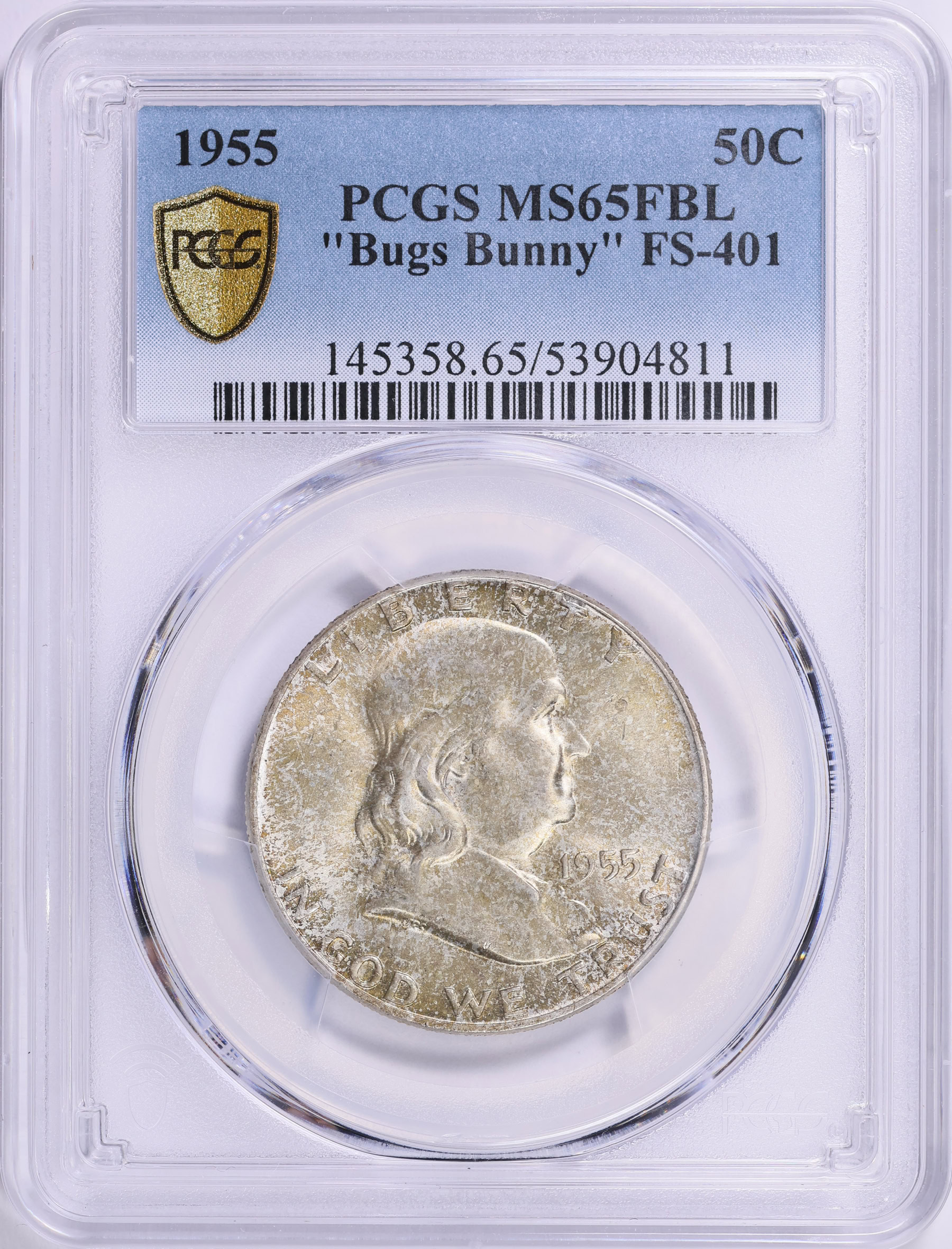 1955 Franklin Half Dollar Bugs Bunny FS-401 PCGS MS-65 FBL (Item