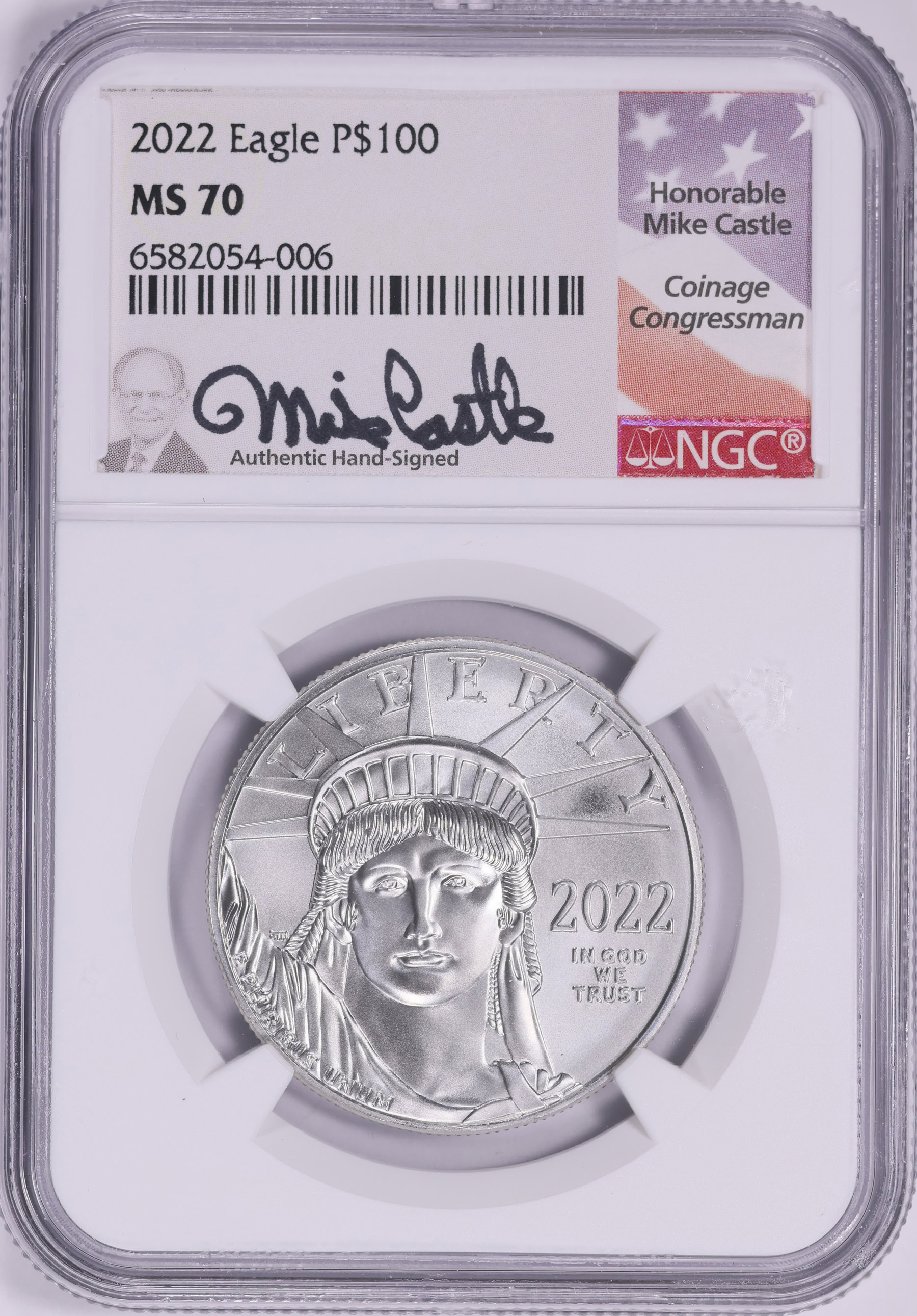 2022 $100 One-Ounce Platinum American Eagle Statue of Liberty NGC