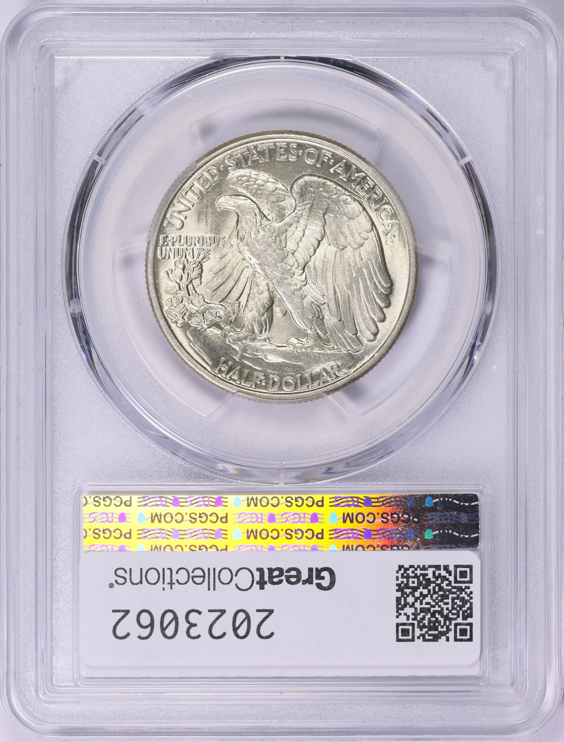 1945 Walking Liberty Half Dollar Missing Designers Initial FS-901