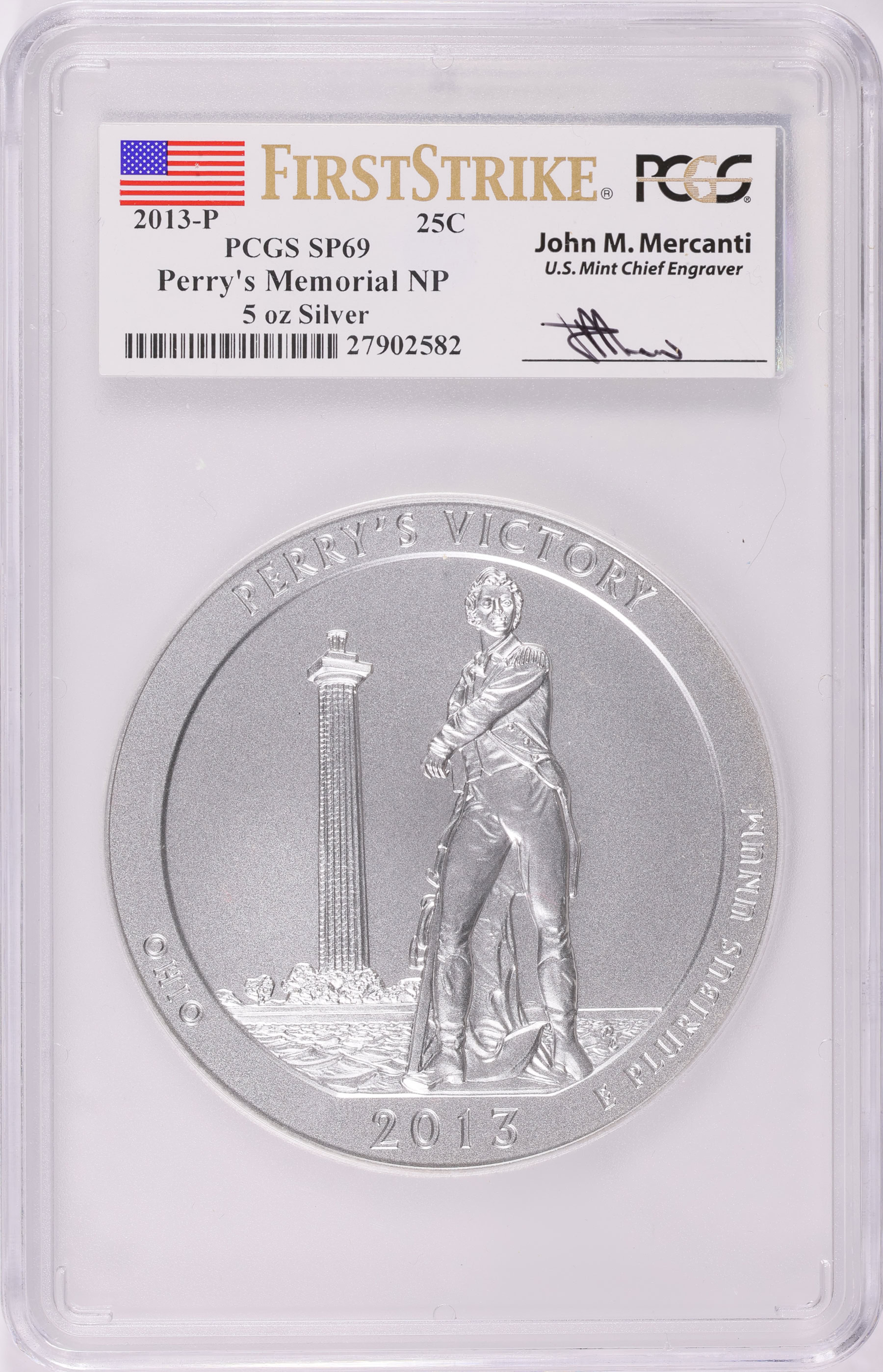 2013-P America the Beautiful 5 oz. Silver Quarter Perrys Memorial