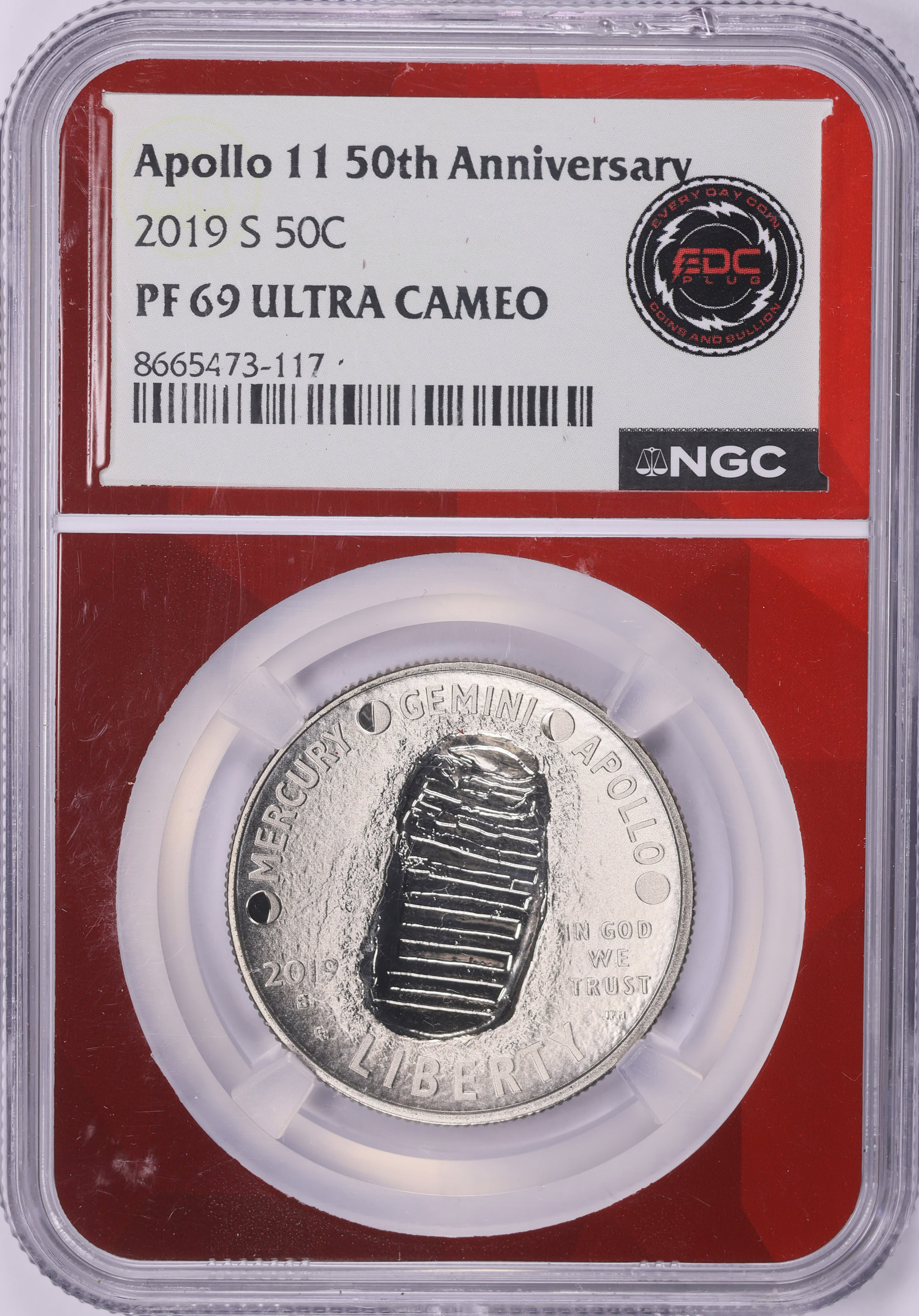 2019-S Apollo 11 Half Dollar 50th Anniversary NGC Proof-69 UC (EDC