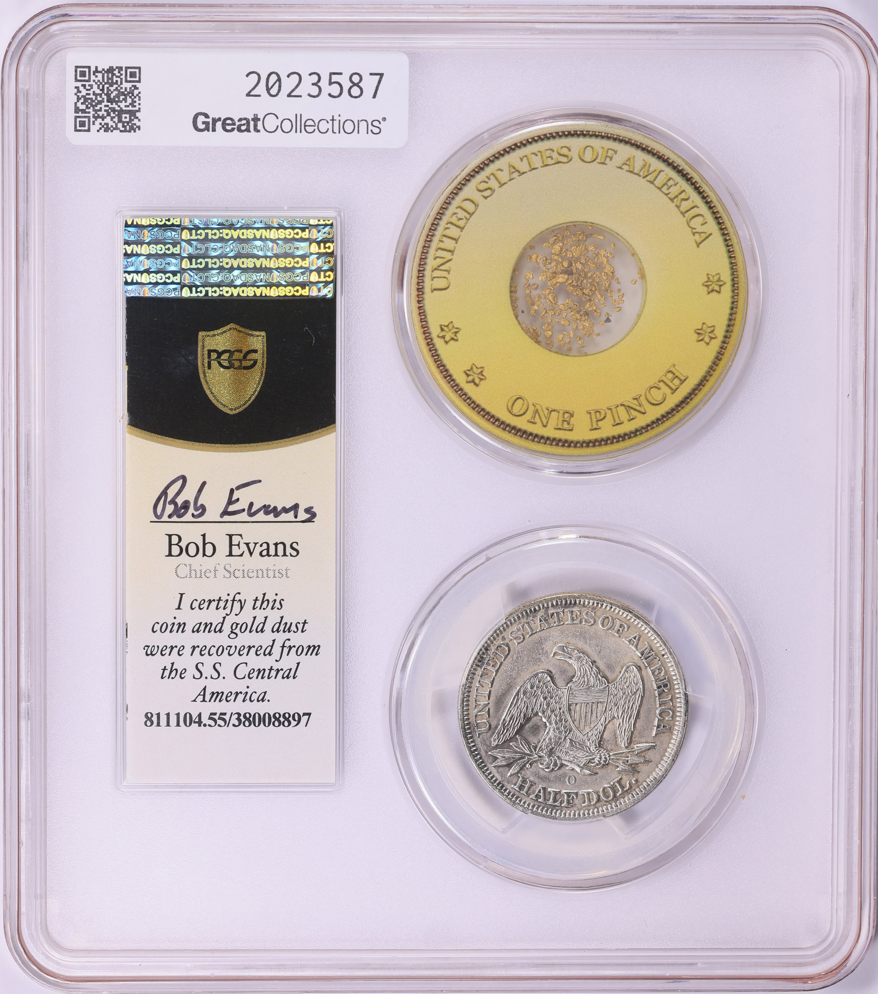 1854-O Seated Liberty Half Dollar Arrows Shipwreck S.S. Central