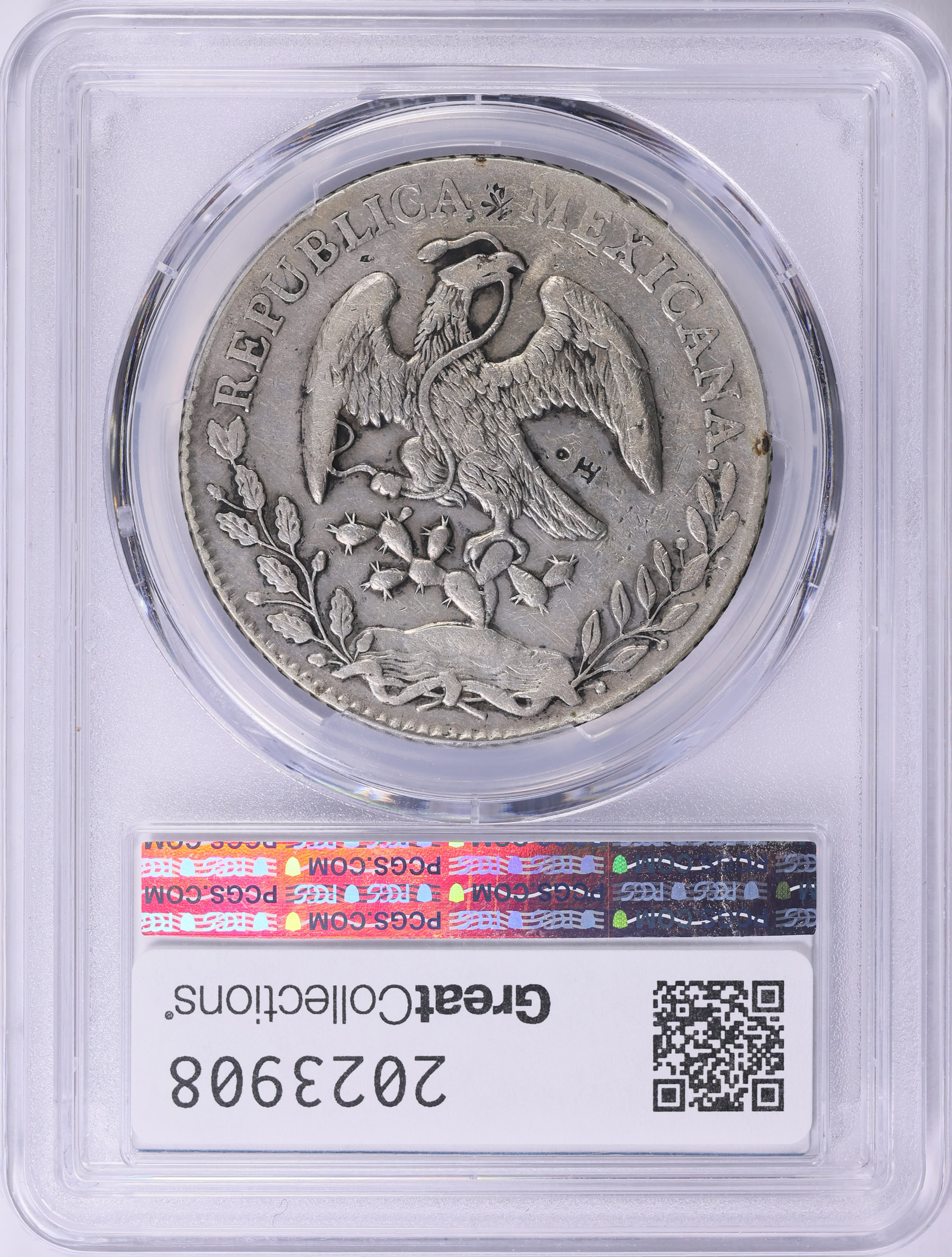 Mexico 1878-Mo MH Silver 8 Reales KM-377.10 PCGS Genuine VF