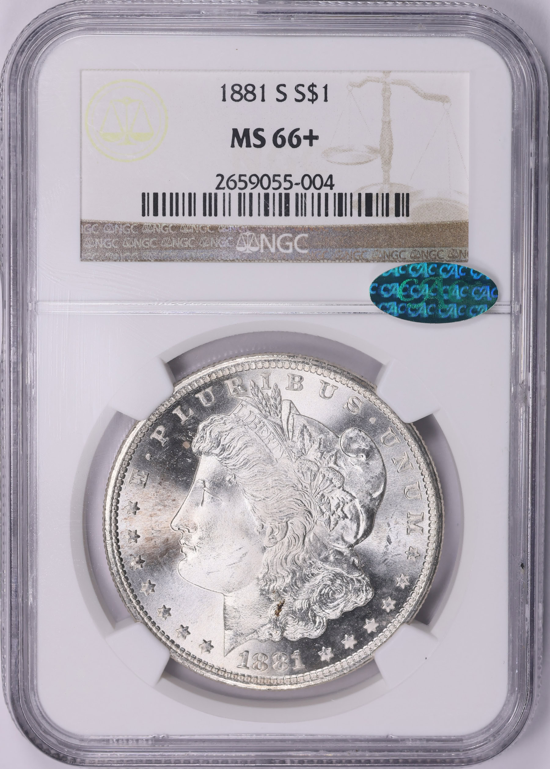 1881-S Morgan Silver Dollar NGC MS-66+ (CAC Green) (Item 2024004