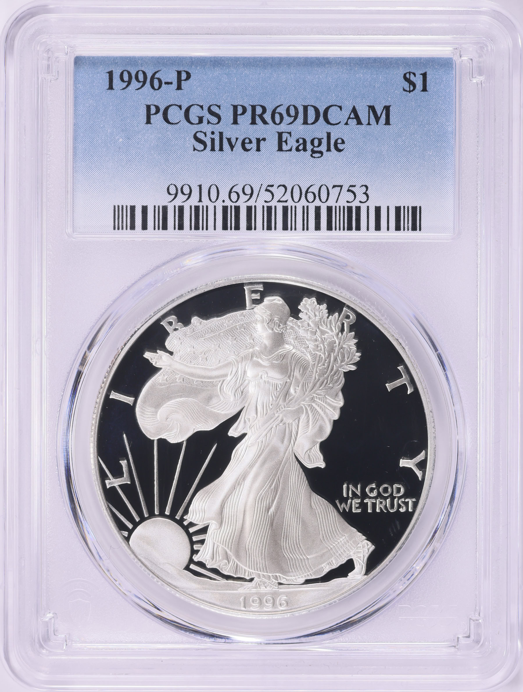 1996-P $1 Silver Eagle PCGS Proof-69 DCAM (Item 2024239