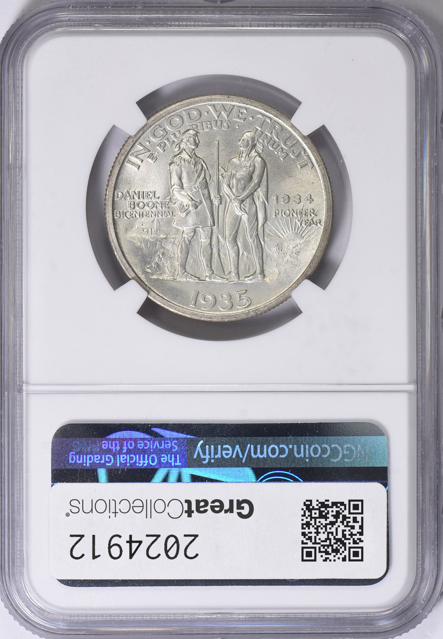 1935/34 Daniel Boone Bicentennial Half Dollar NGC MS-66 (CAC Green