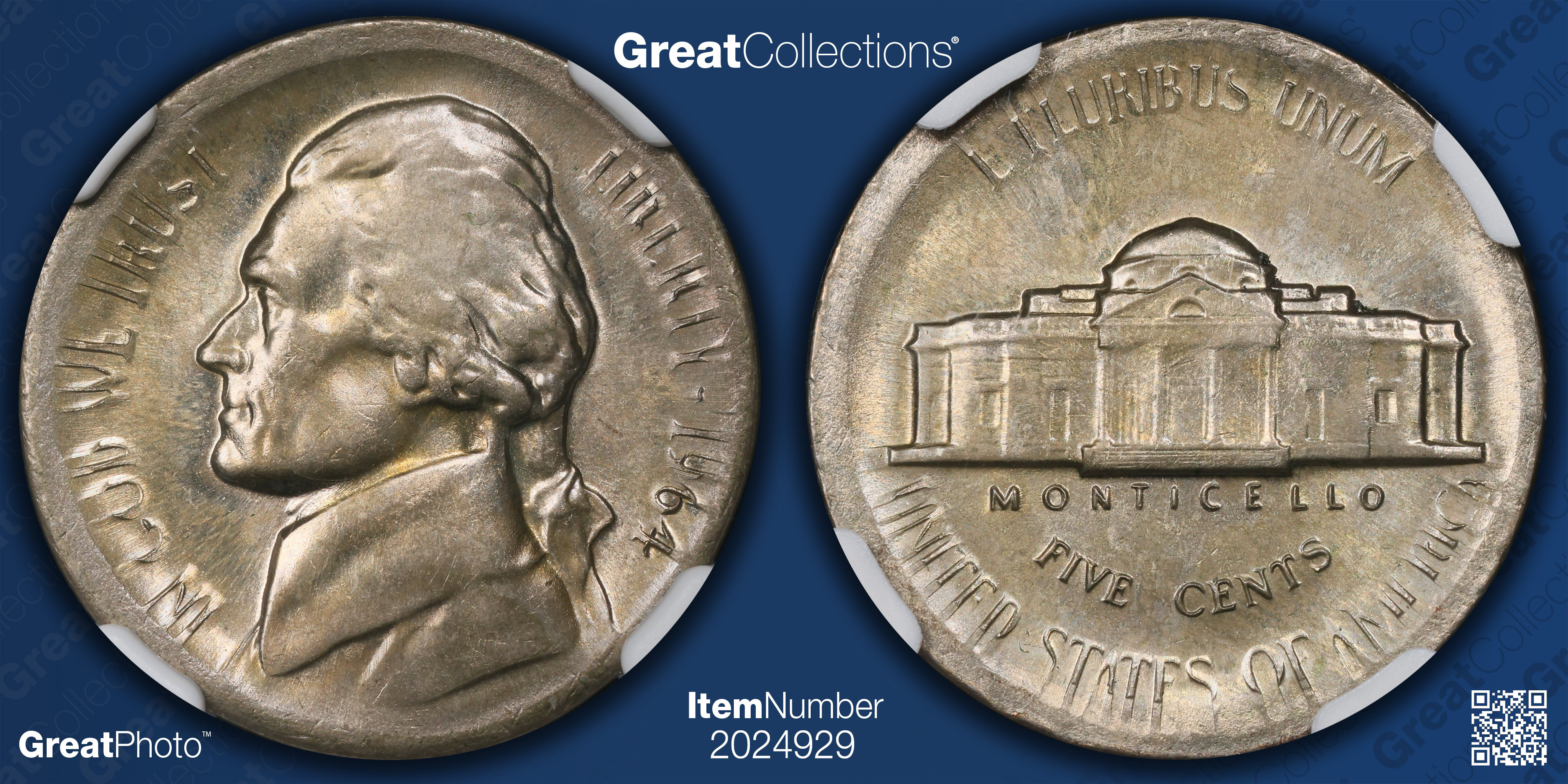 Mint Error 1964 Jefferson Nickel Broadstruck NGC MS-63 | NGC Cert