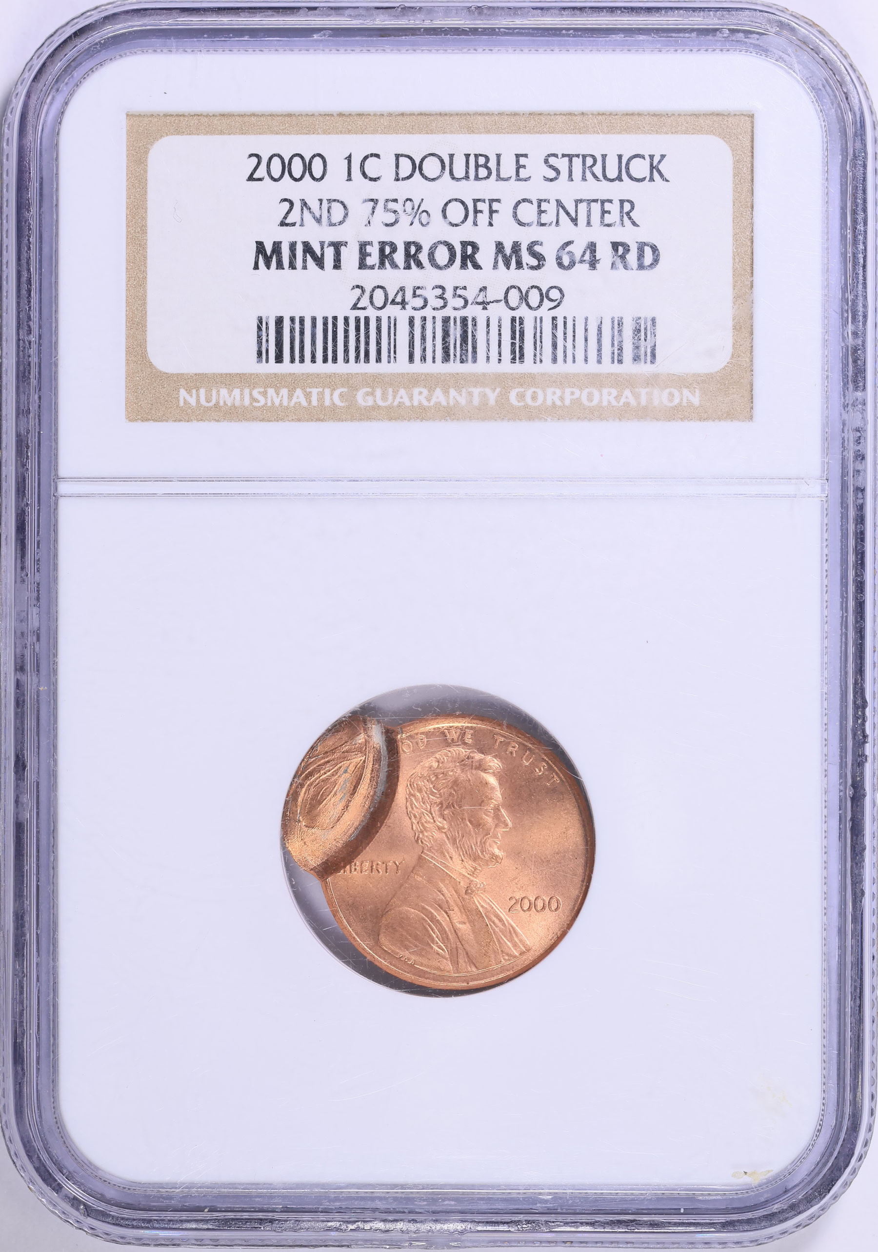 最終値引DominiqueLaurentNuits-Saint-es Mint Error 2000 Lincoln Cent Double Struck 2nd 75% Off Center NGC