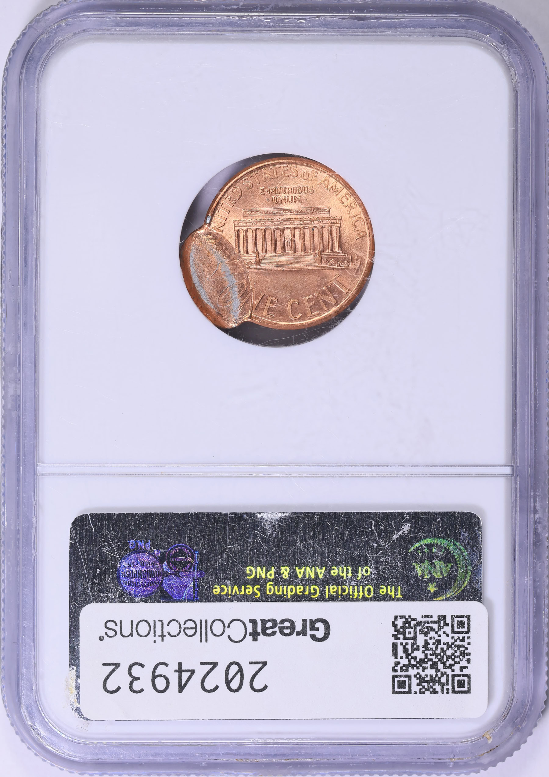 Mint Error 2000 Lincoln Cent Double Struck 2nd 75% Off Center NGC