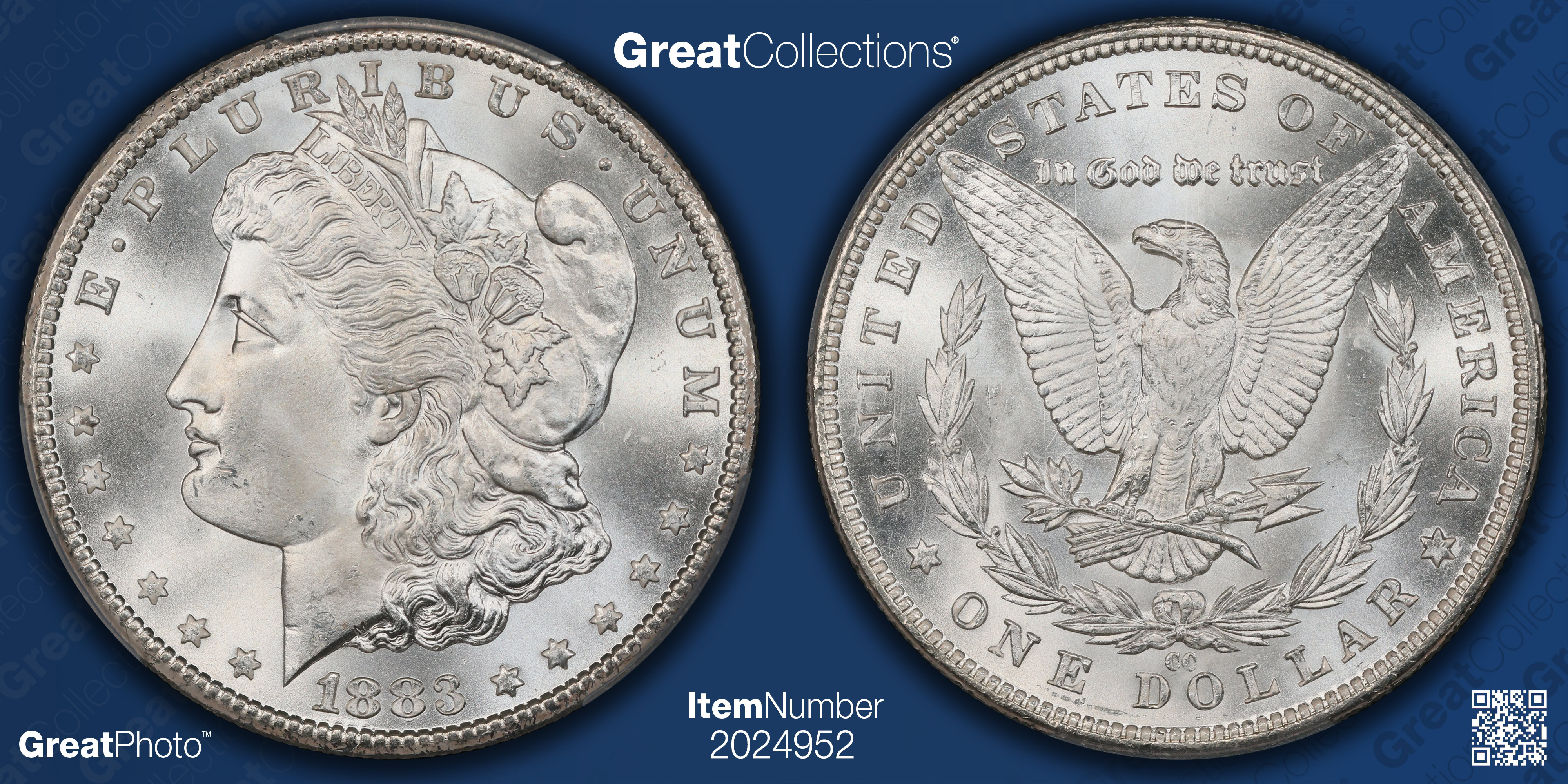 1883-CC Morgan Silver Dollar PCGS MS-67+ (CAC Green) (Item 2024952