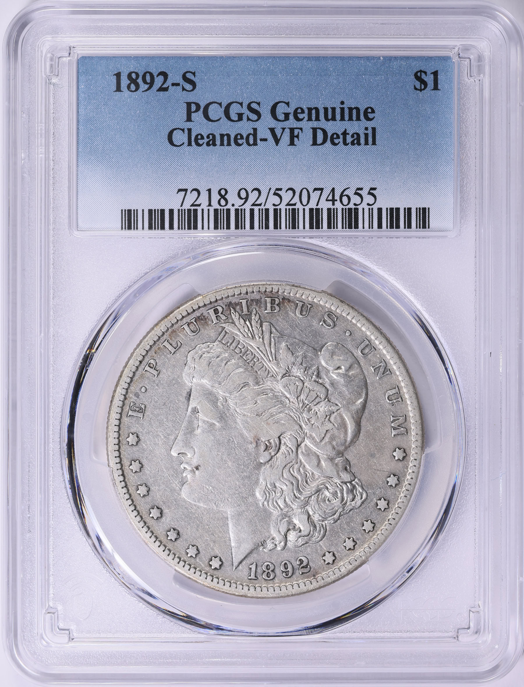 1892-S Morgan Silver Dollar PCGS Genuine VF Details (Item 2025015 ...