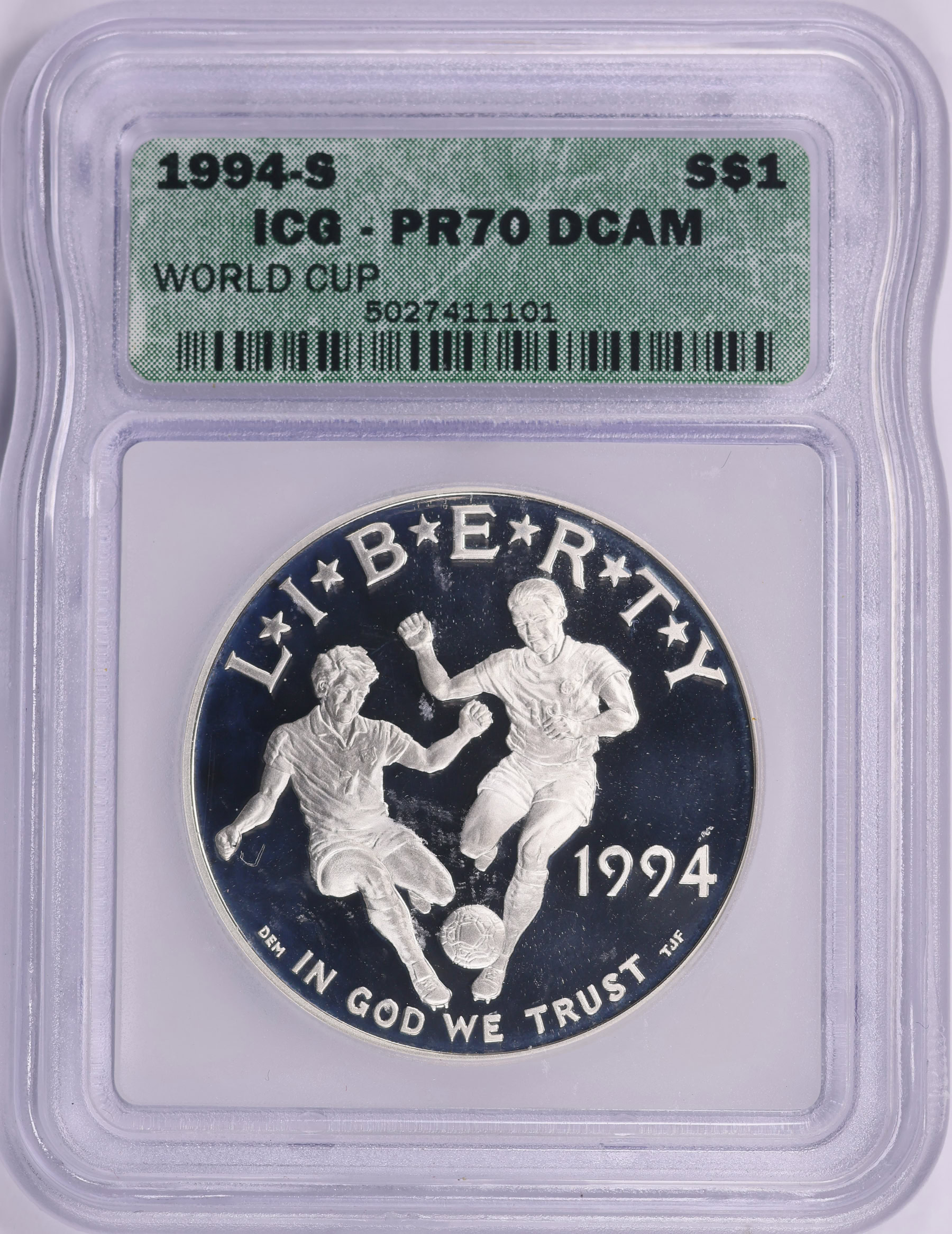 1994-S World Cup Tournament Silver Dollar ICG Proof-70 DCAM (Item