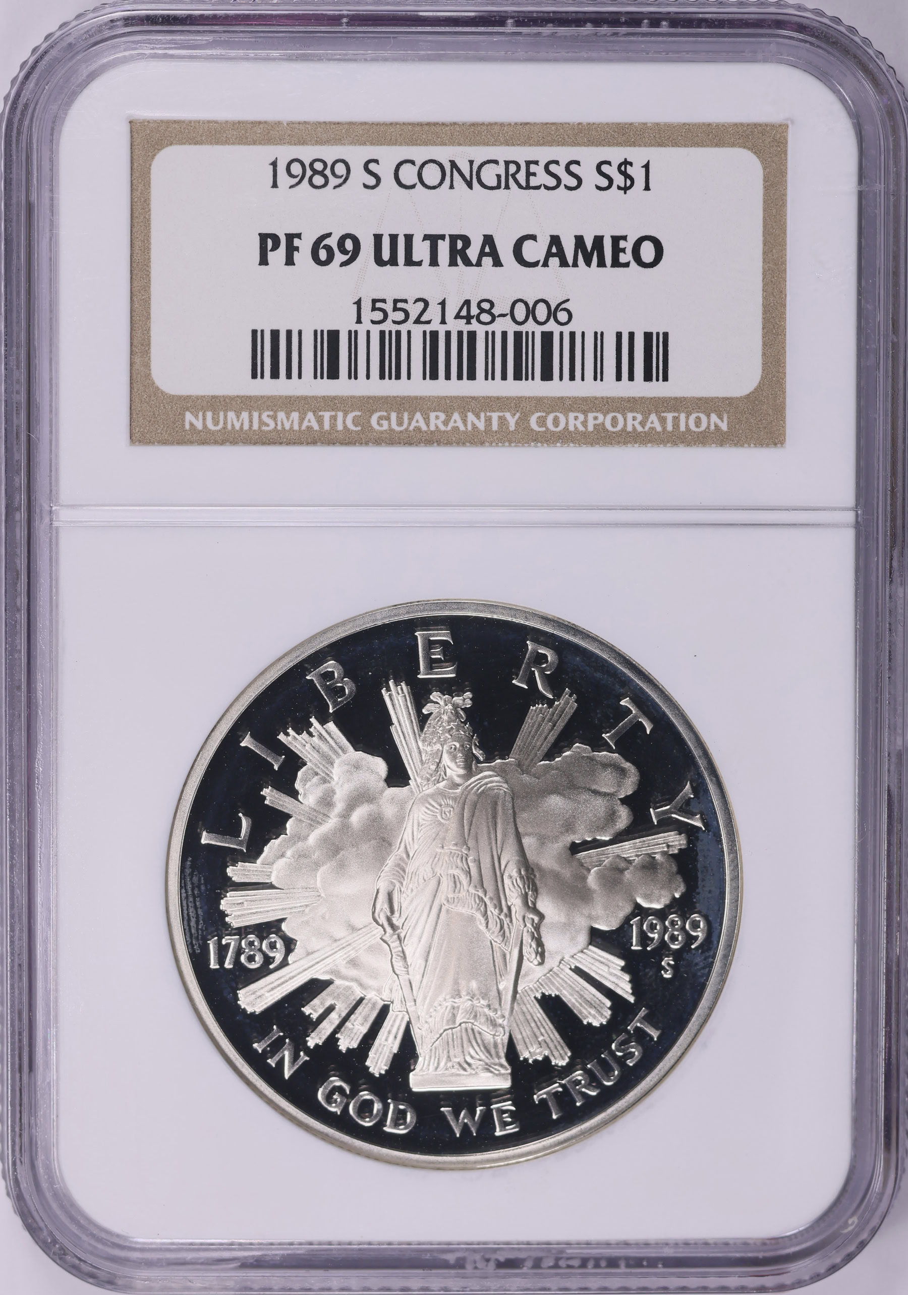 1989-S Congress Bicentennial Silver Dollar NGC Proof-69 UC (Item