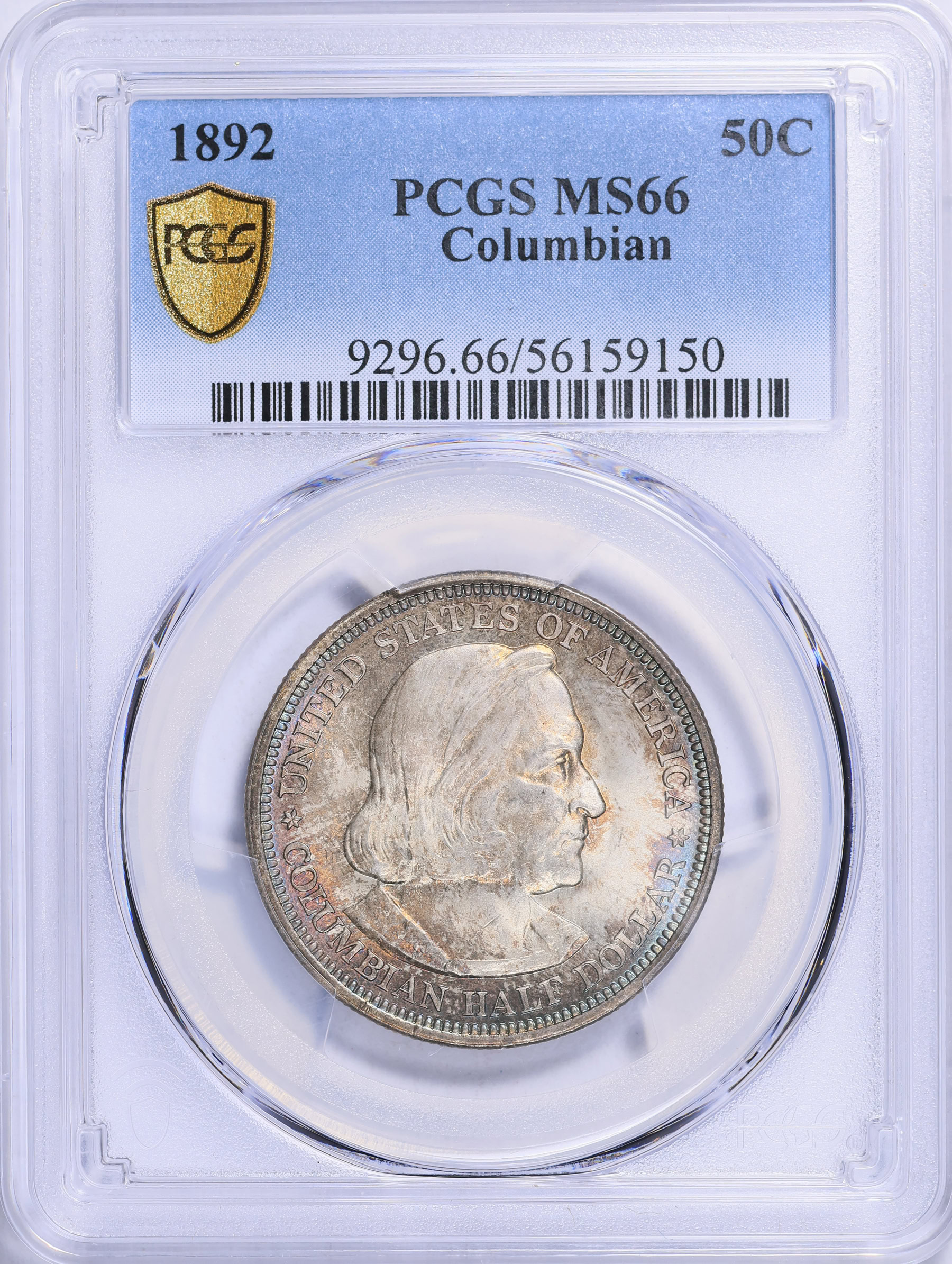 1892 World Columbian Exposition Half Dollar PCGS MS-66 (Toned