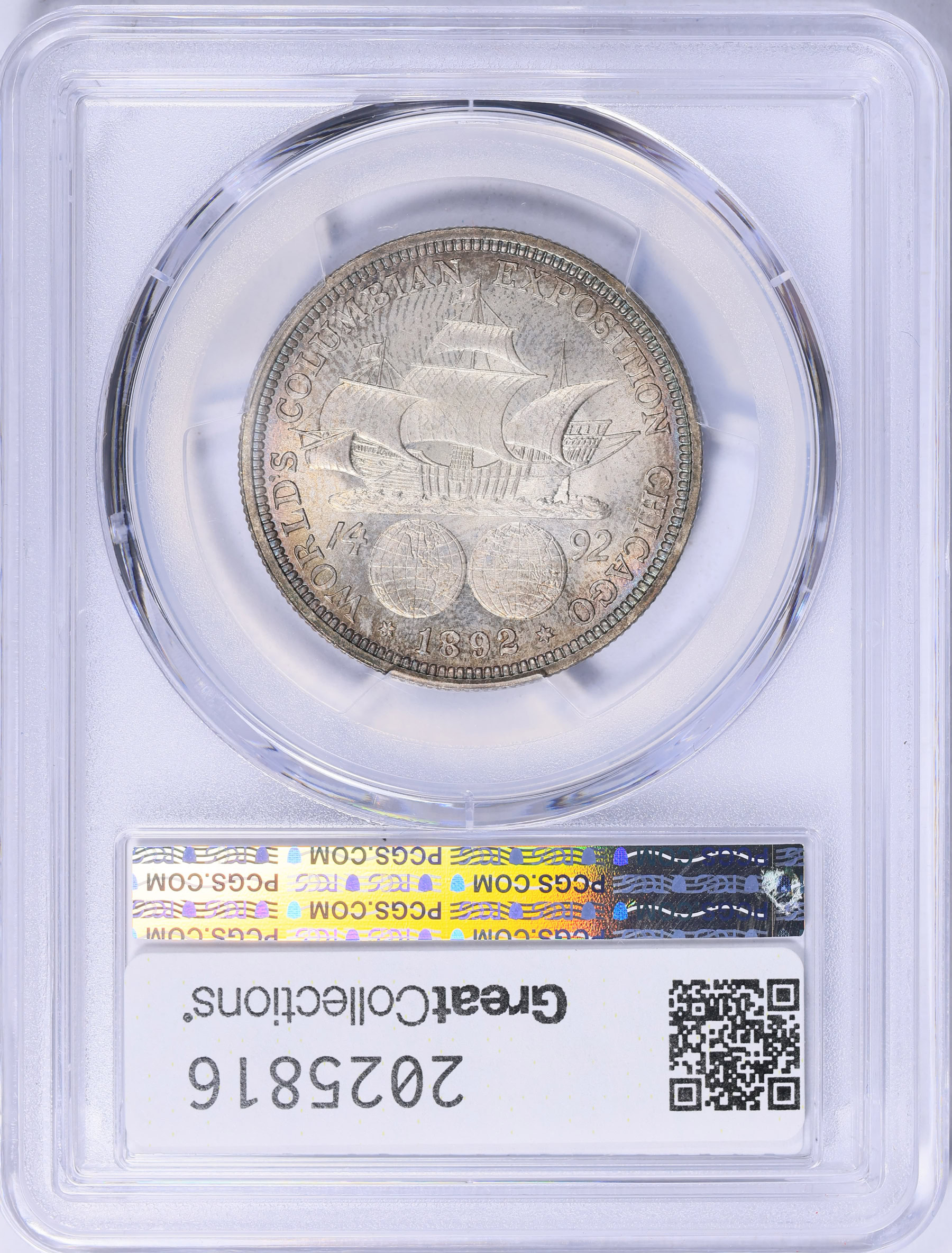 1892 World Columbian Exposition Half Dollar PCGS MS-66 (Toned