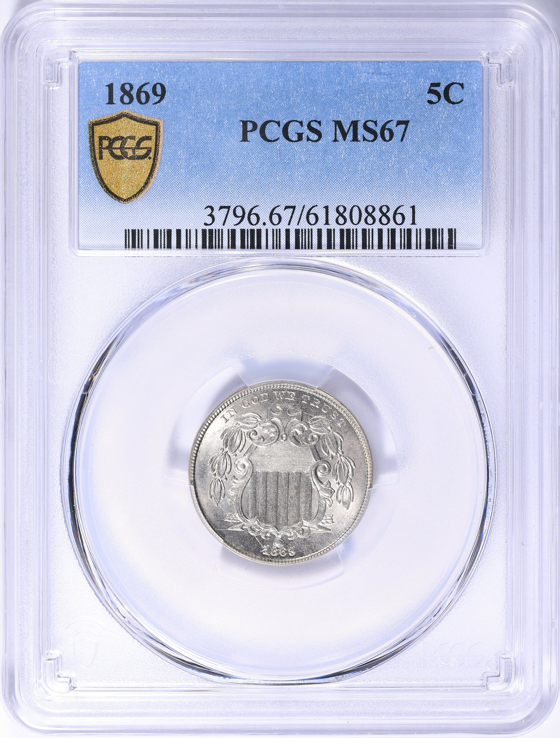 1869 Shield Nickel PCGS MS-67 (Item 2025818) | GreatCollections