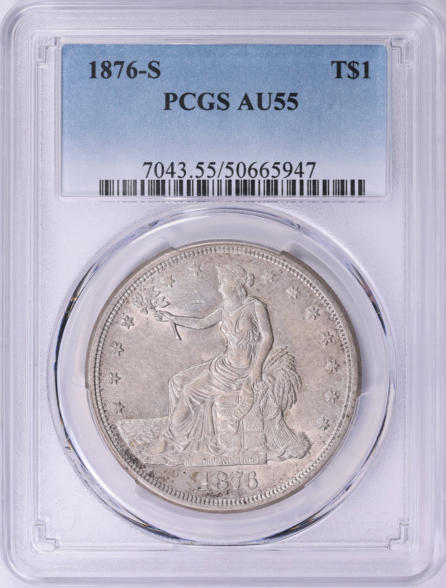 1876-S Trade Silver Dollar PCGS AU-55 (Item 2026016