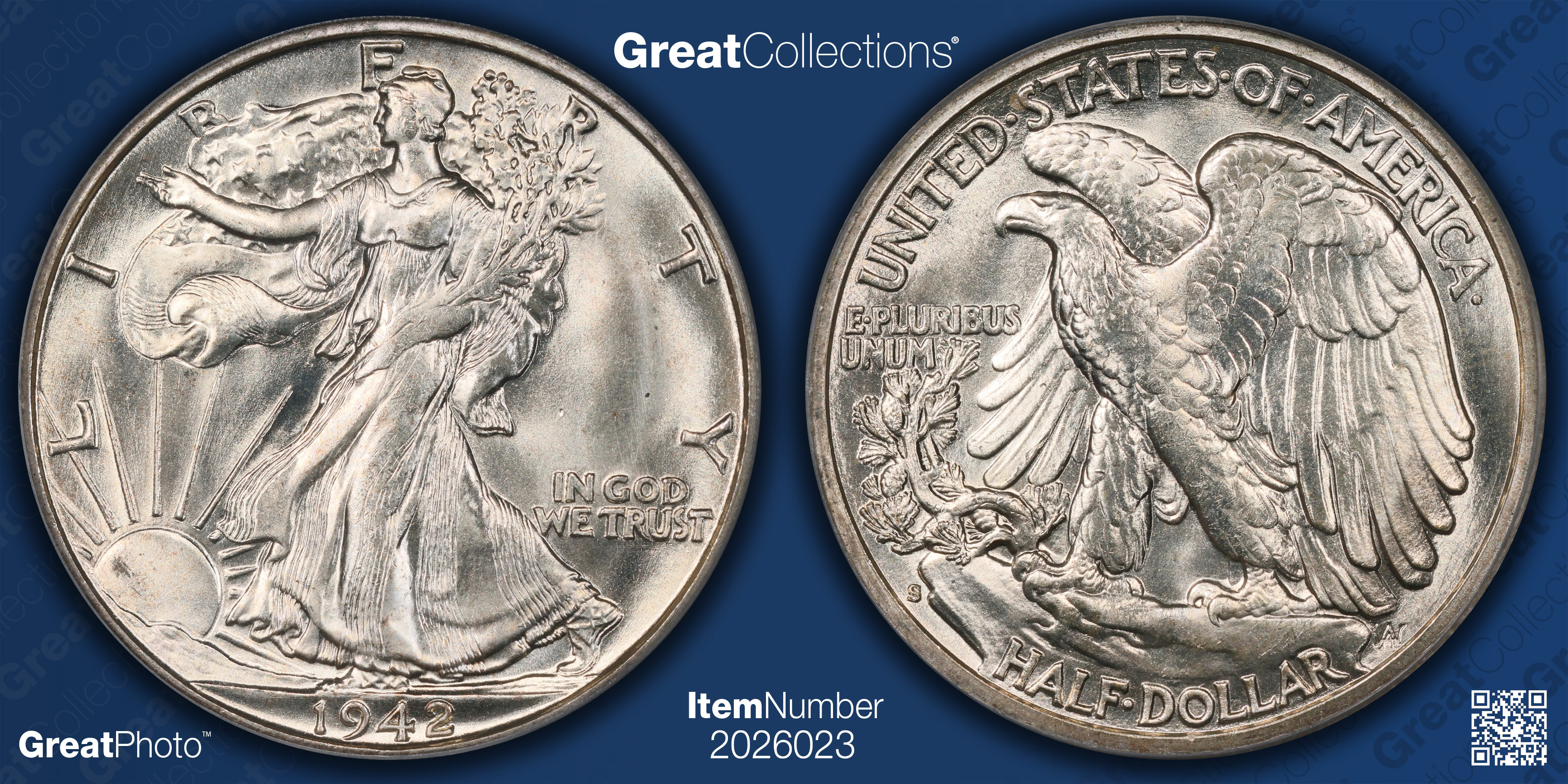 1942-S Walking Liberty Half Dollar PCGS MS-66 (CAC Green) (Item