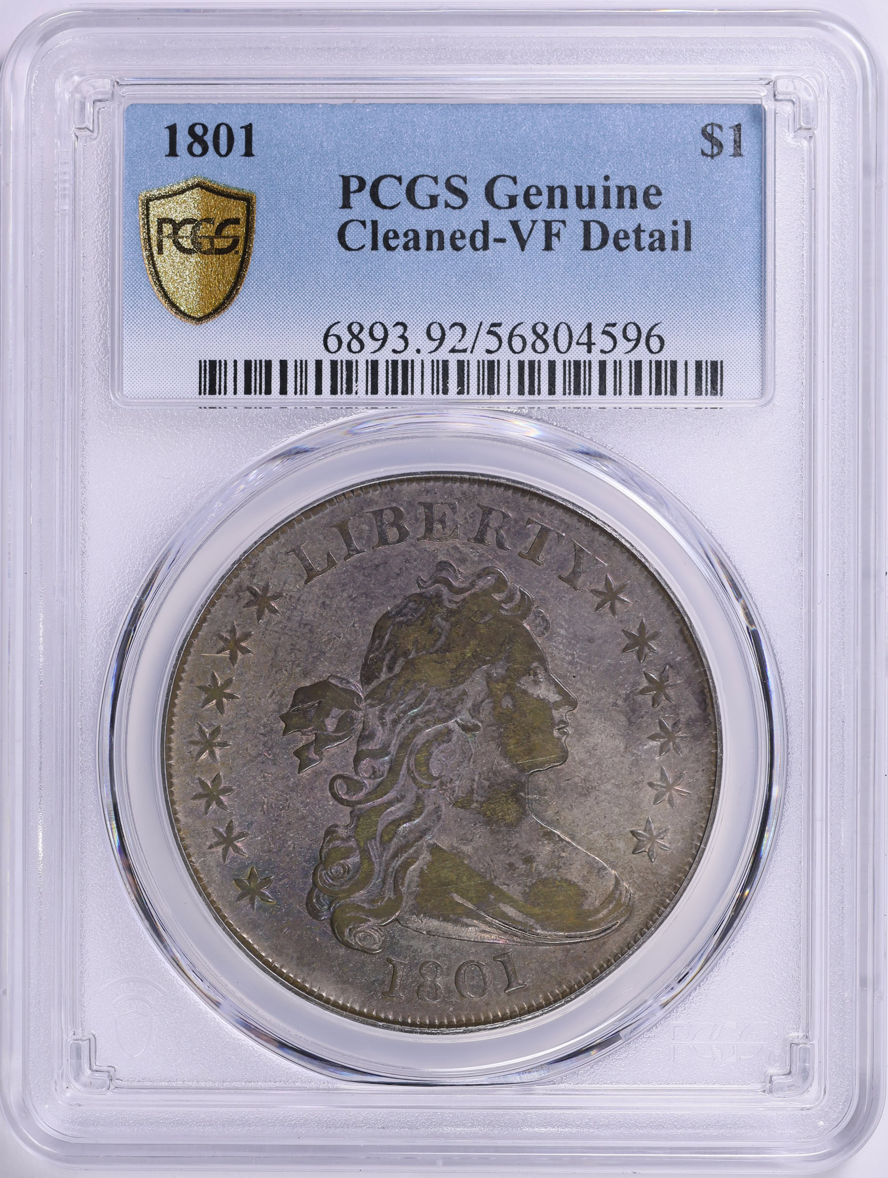 1801 Draped Bust Silver Dollar PCGS Genuine VF Details (Item 2027103 ...