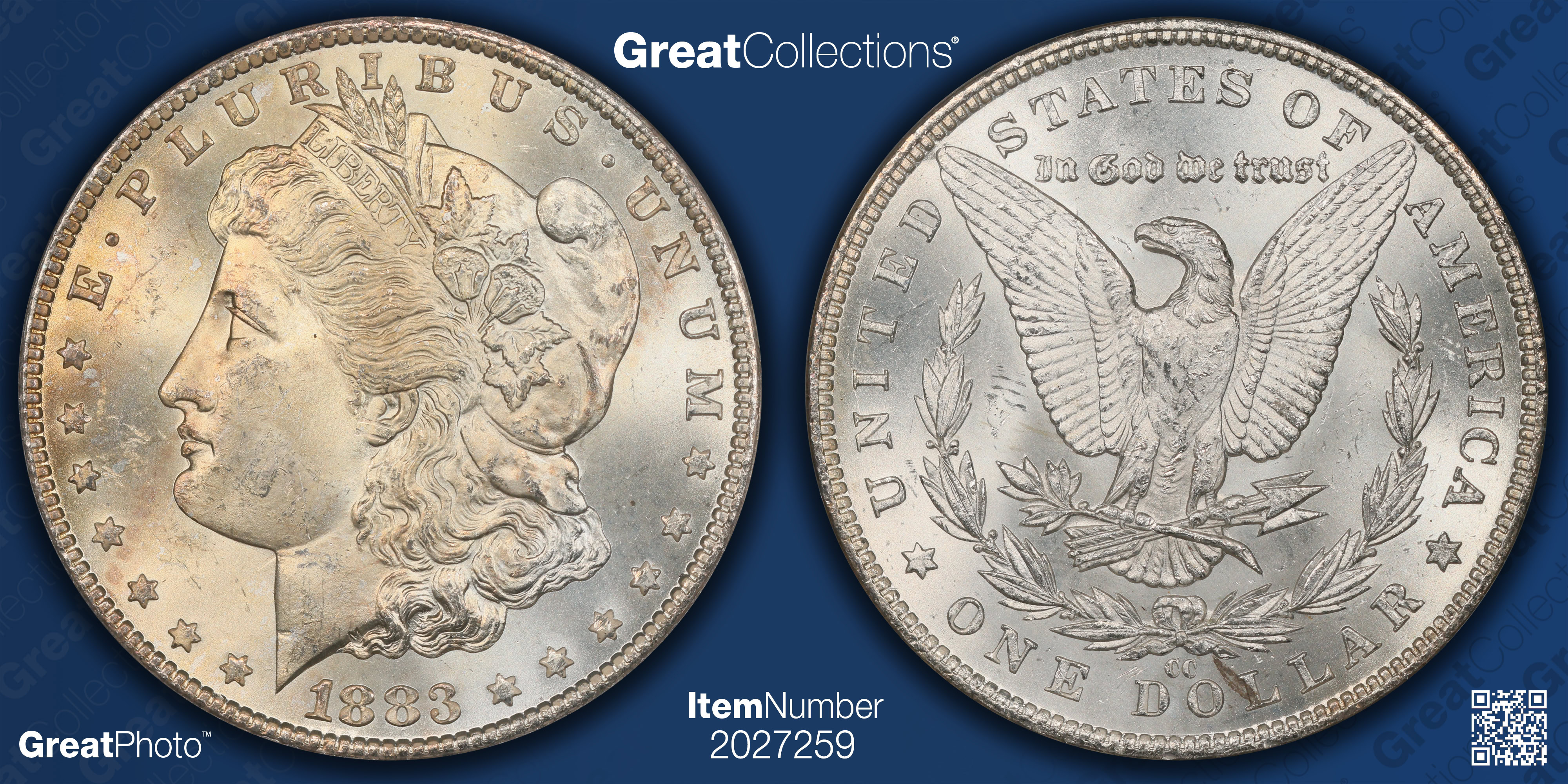 1883-CC Morgan Silver Dollar ANACS MS-64 (GSA) (Item 2027259