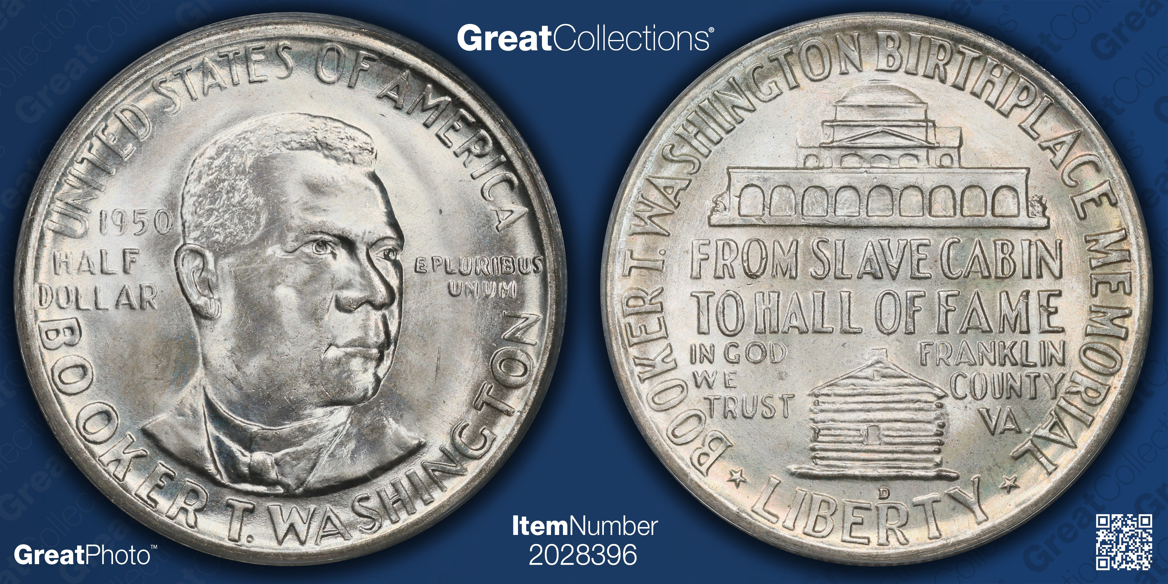 1950-D Booker T. Washington Memorial Half Dollar PCGS MS-65 (CAC