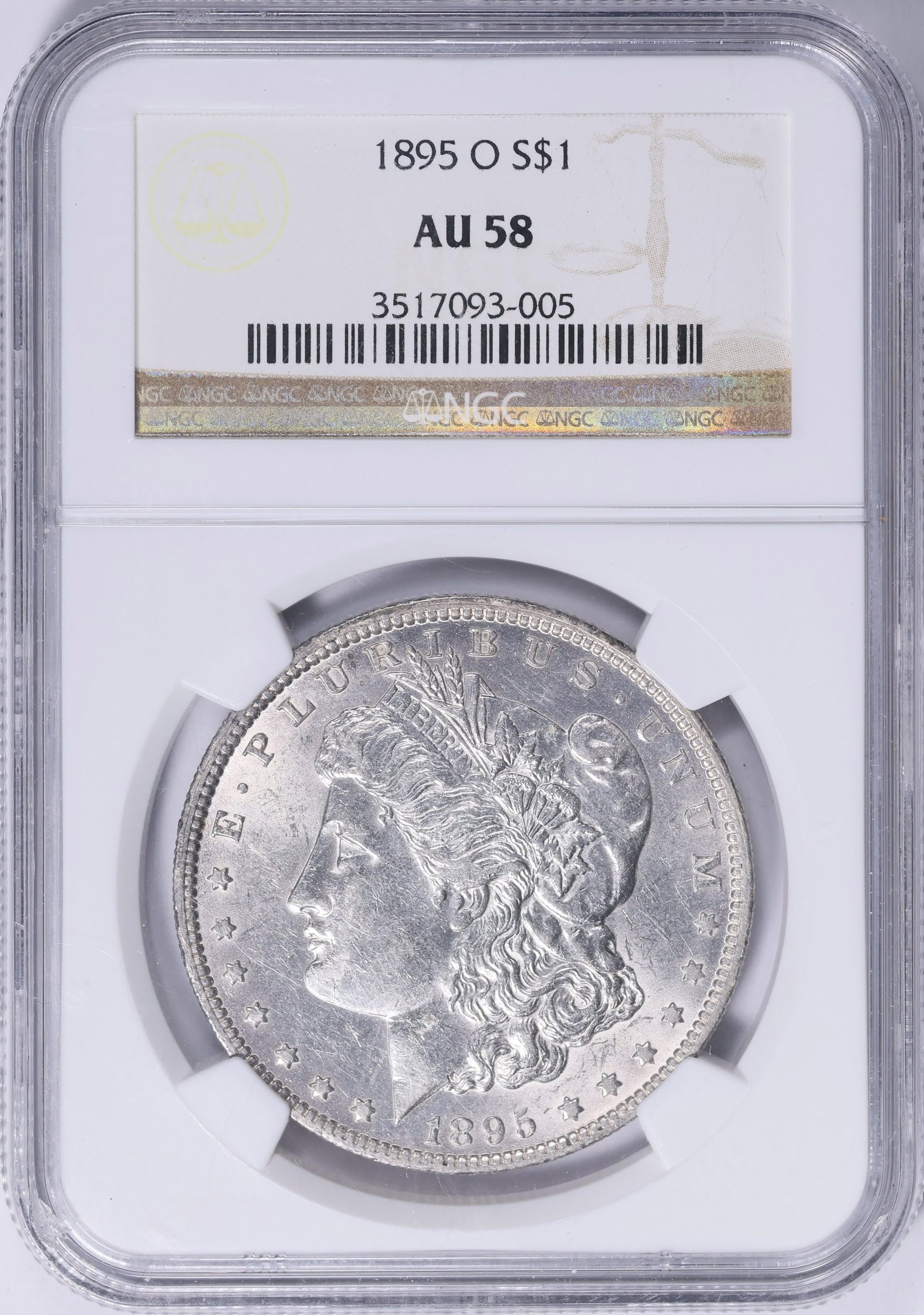 1895-O Morgan Silver Dollar NGC AU-58 (Item 2028442
