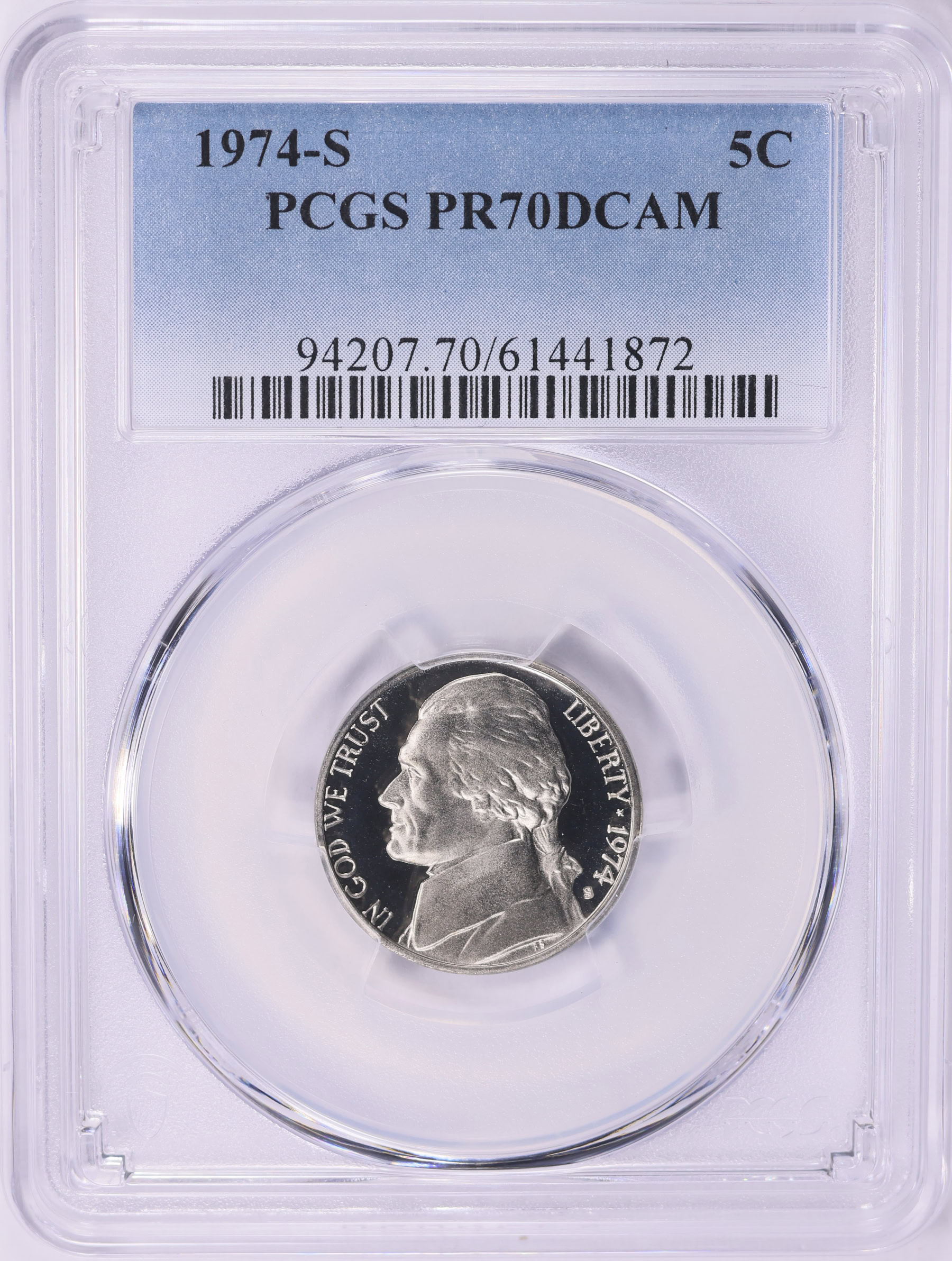 1974-S Jefferson Nickel PCGS Proof-70 DCAM (Item 2029081