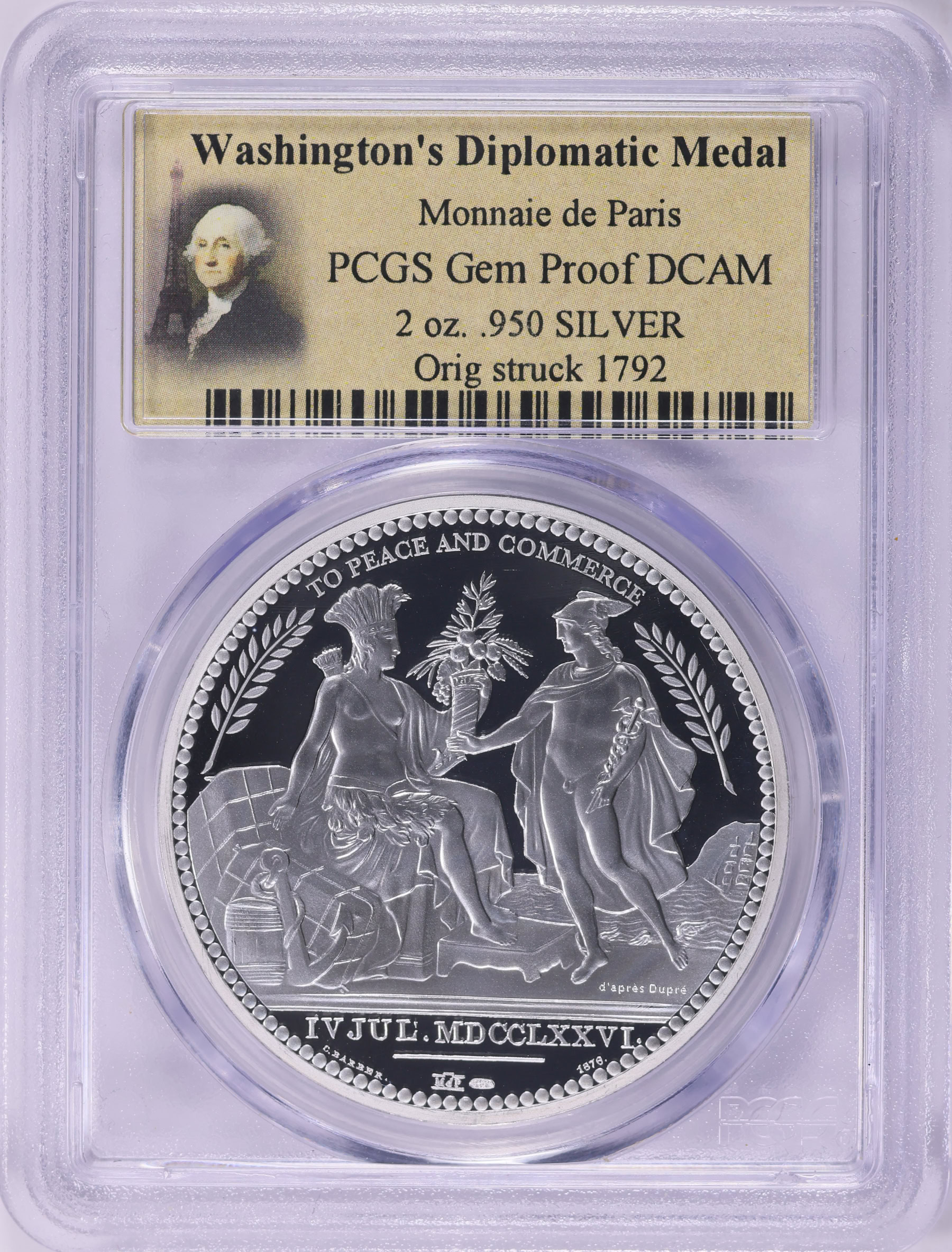 洋楽 Dominion/souls redemption 1792 (2013) Washington's Diplomatic Medal Restrike 2 oz Silver