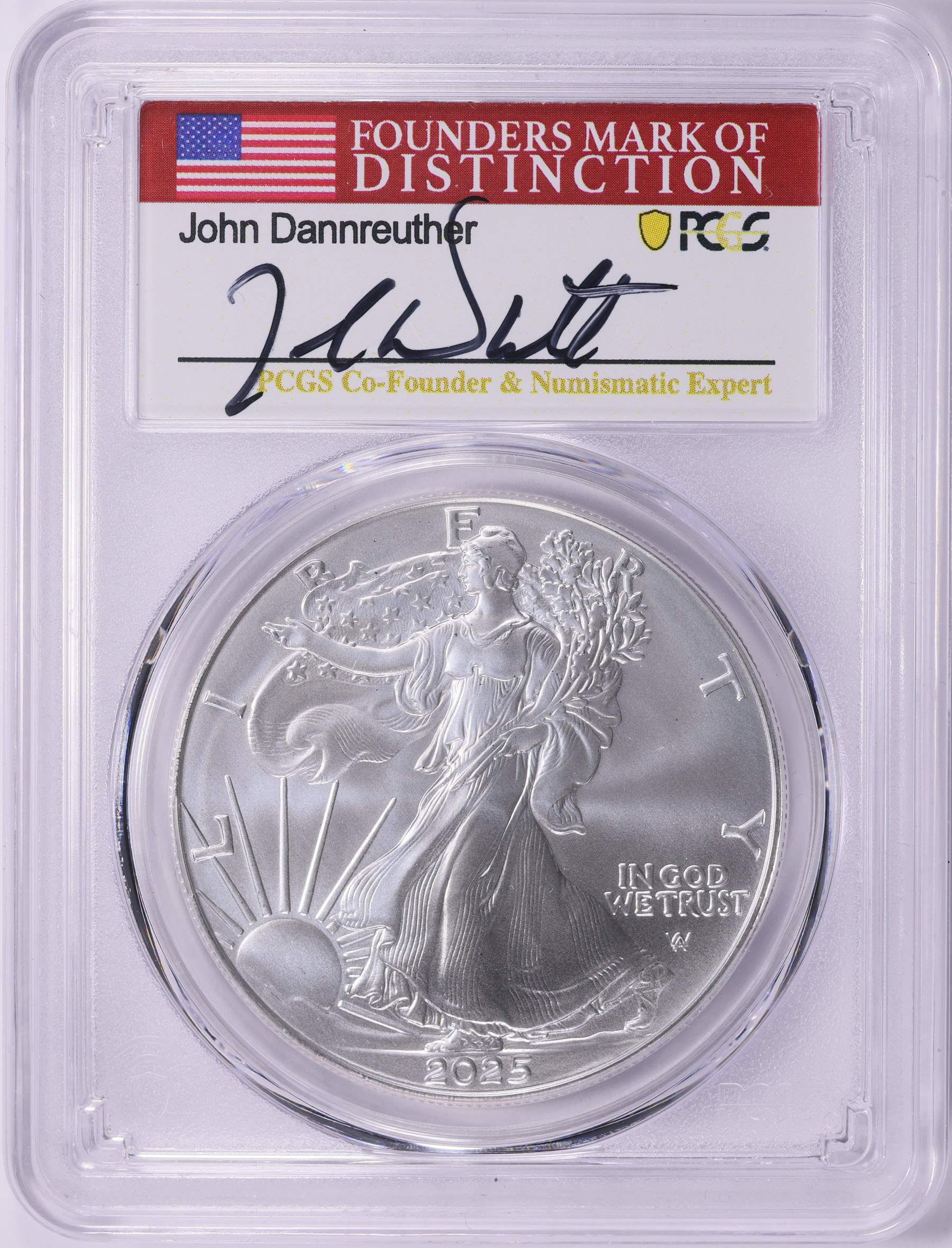 2025 $1 Silver Eagle First Strike PCGS MS-70 (John Dannreuther