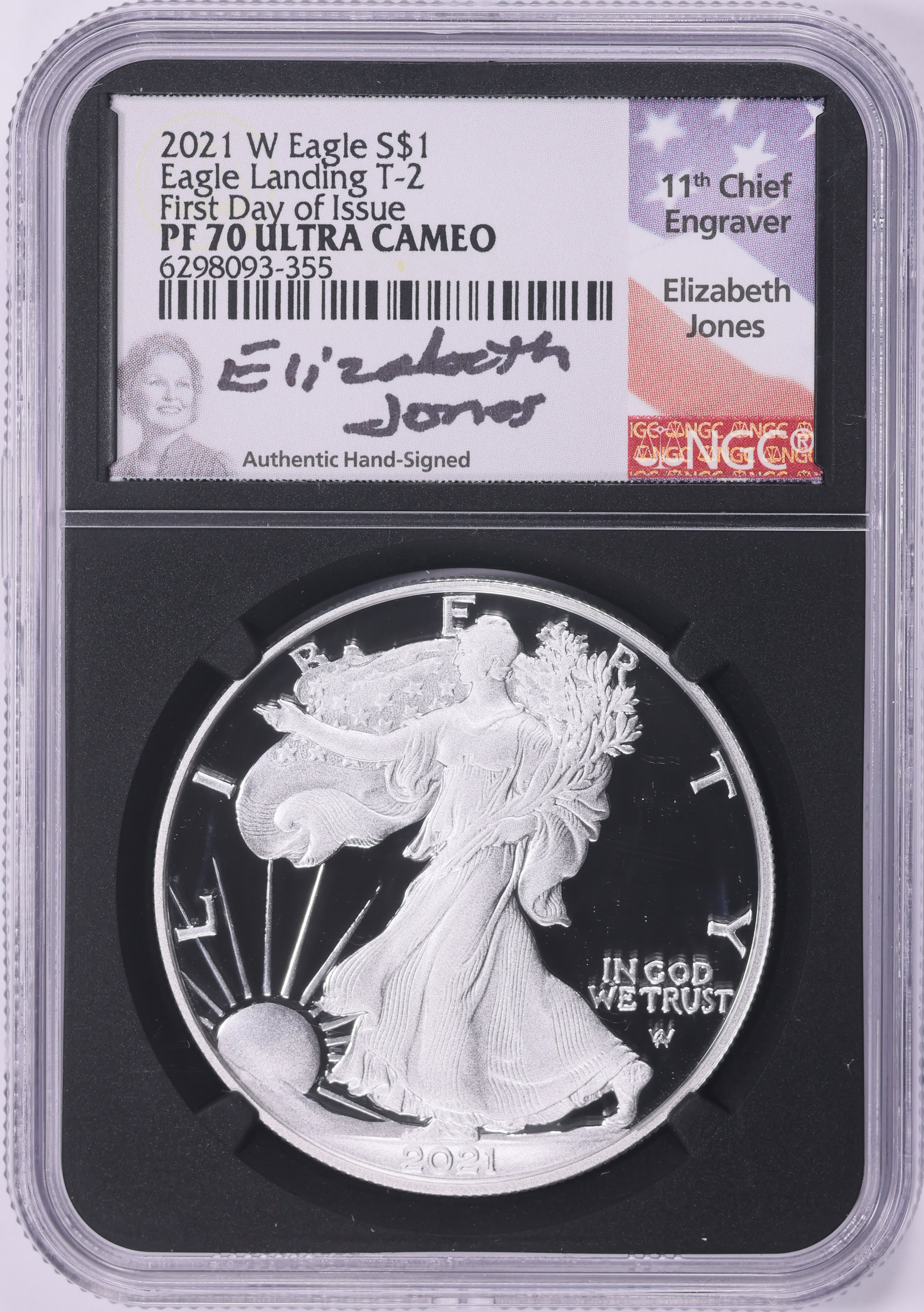 2021-W $1 Silver Eagle Type 2 First Day of Issue NGC Proof-70 UC