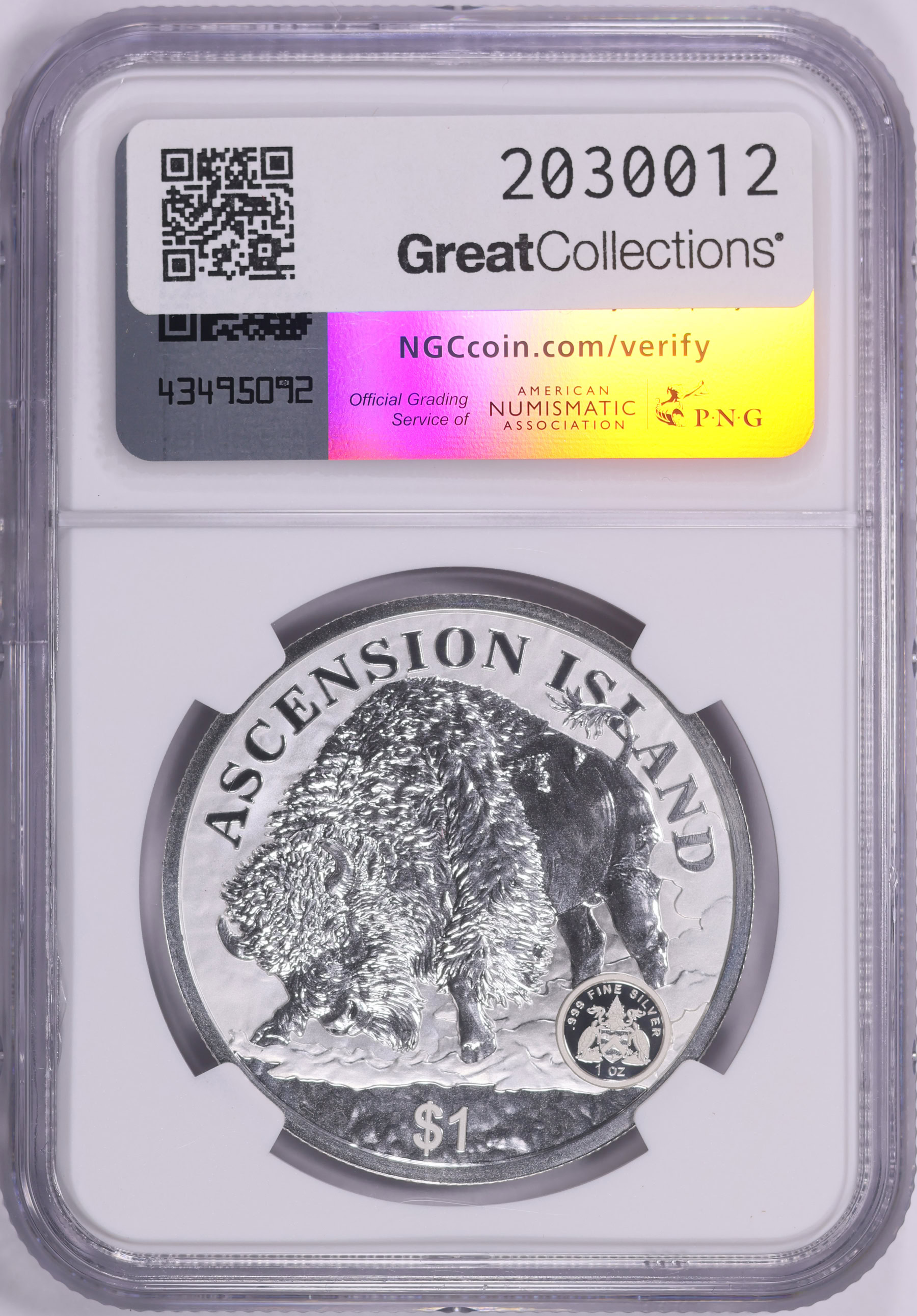 Ascension Island 2024 Silver $1 (From Damstra Fractional Buffalo