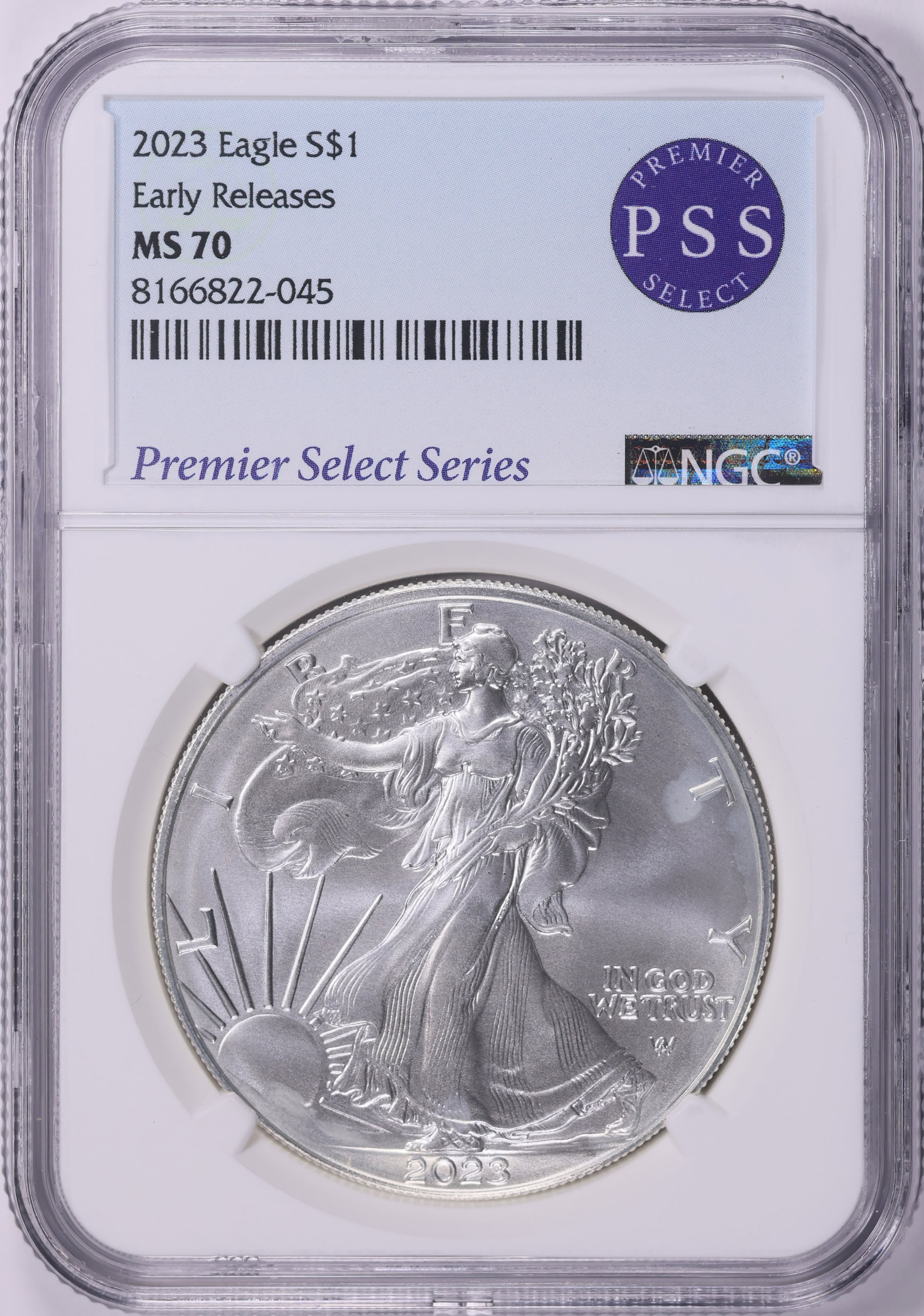 2023 $1 Silver Eagle Early Releases NGC MS-70 (Premier Select Series ...