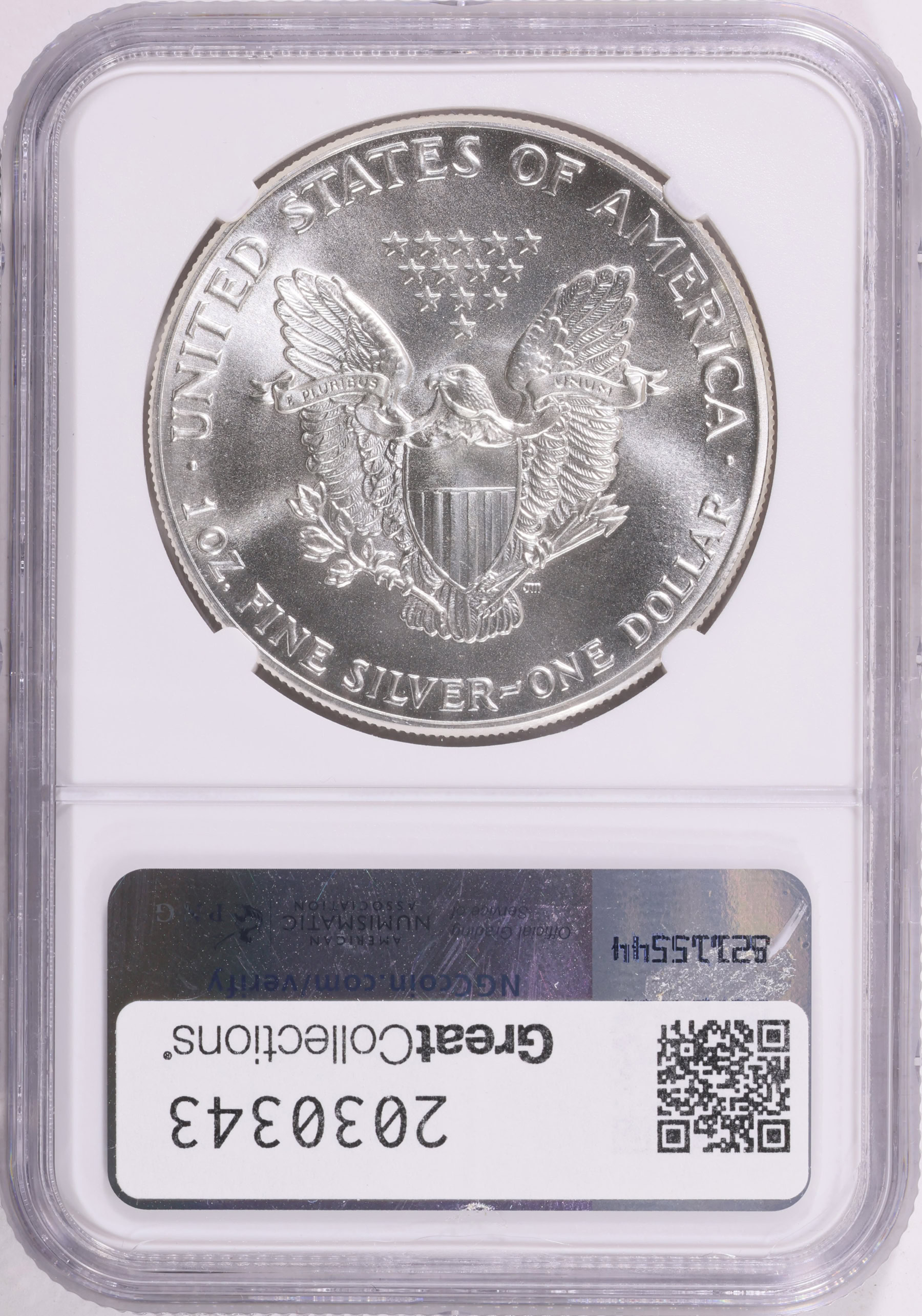 1986-(S) $1 Silver Eagle Struck at San Francisco NGC MS-70 (First