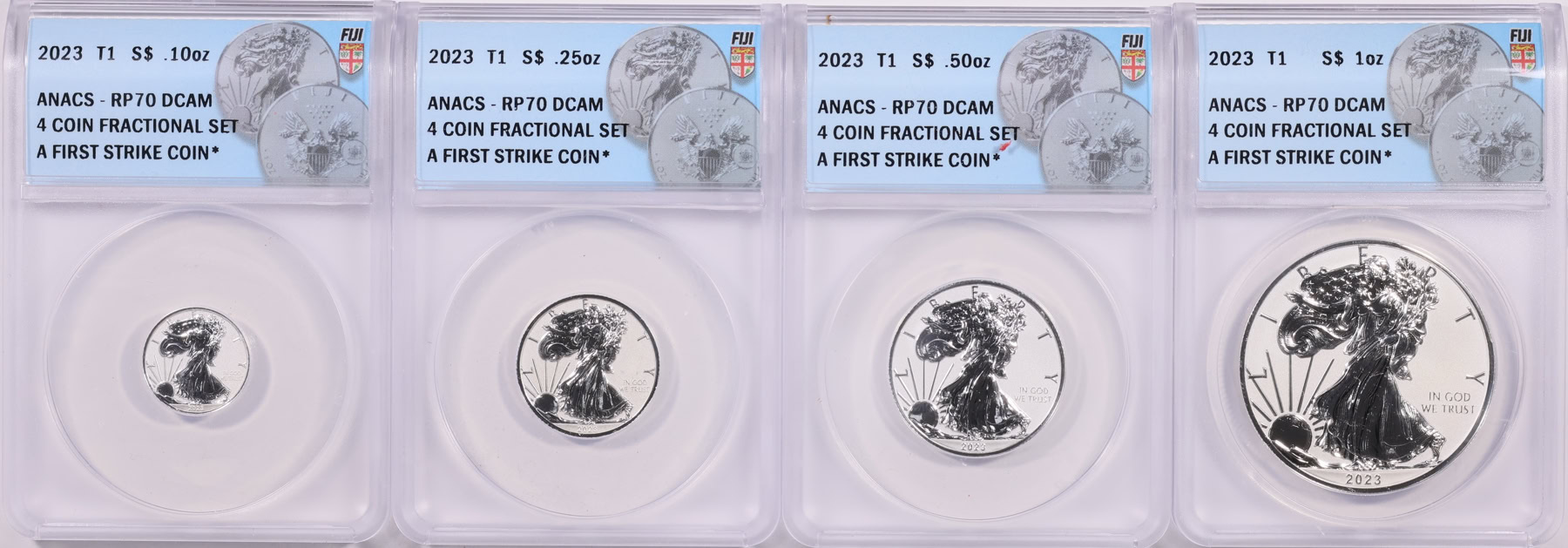 Fiji 2023 Silver Dollars Type 1 Fractional U.S. Silver Eagles Reverse ...