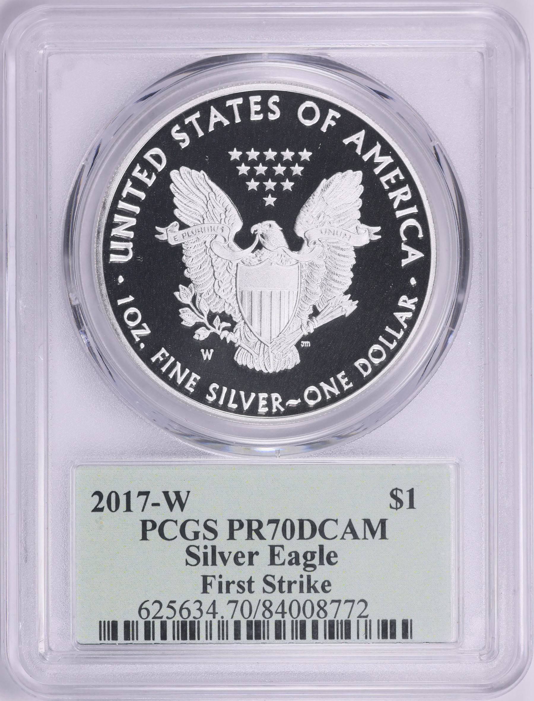 2017-W $1 Silver Eagle First Strike PCGS Proof-70 DCAM (Thomas S