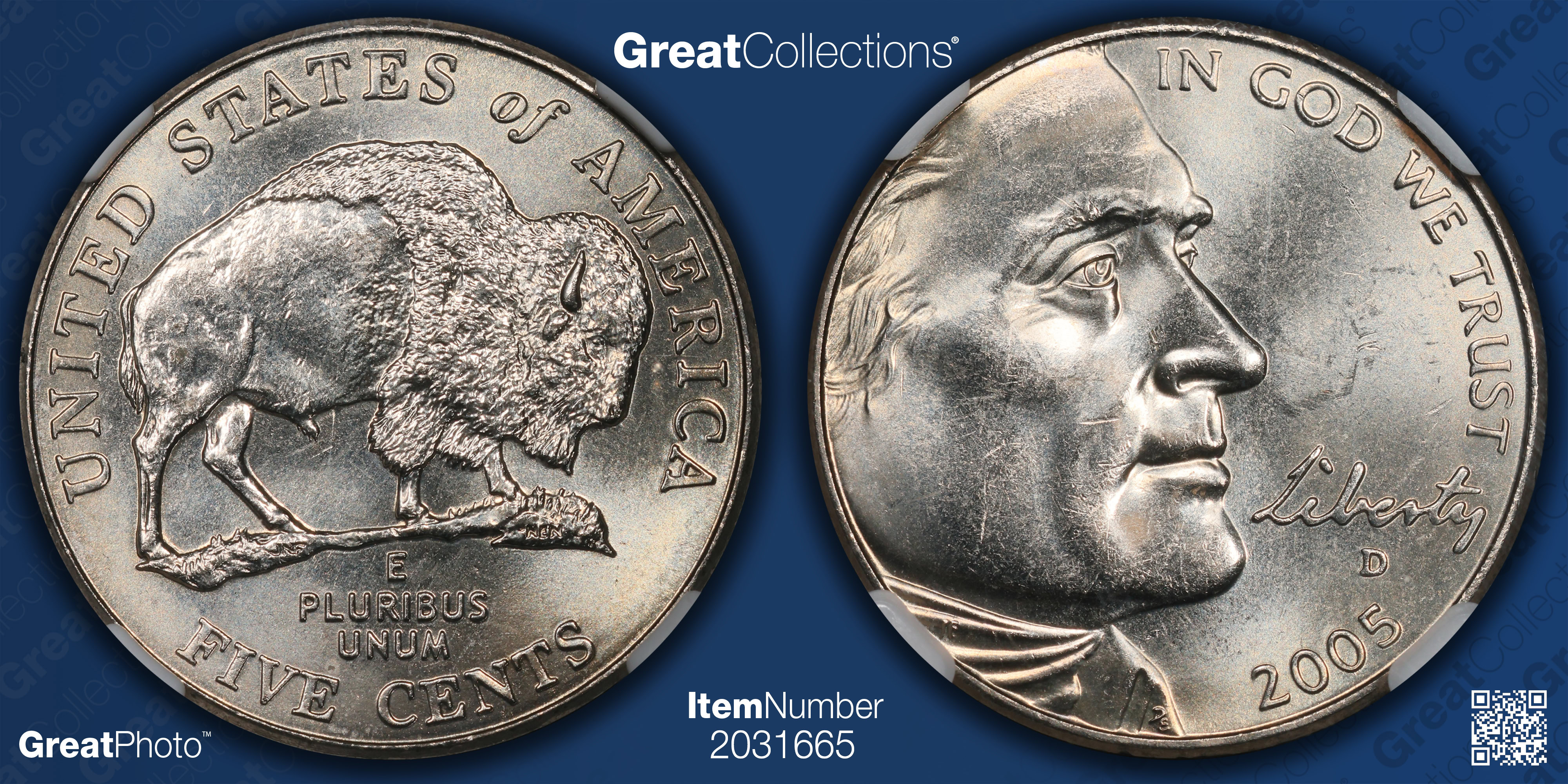 Mint Error 2005-D Jefferson Nickel American Bison Reverse Die