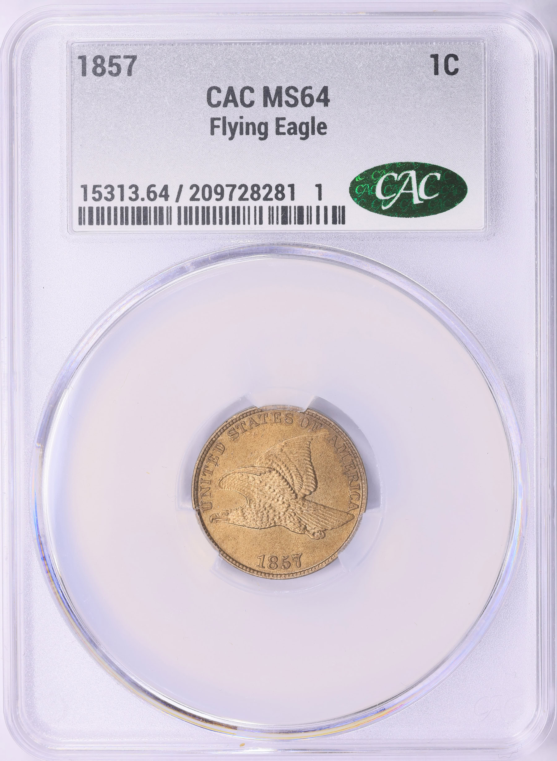 1857 Flying Eagle Cent CACG MS-64 (Item 2031817