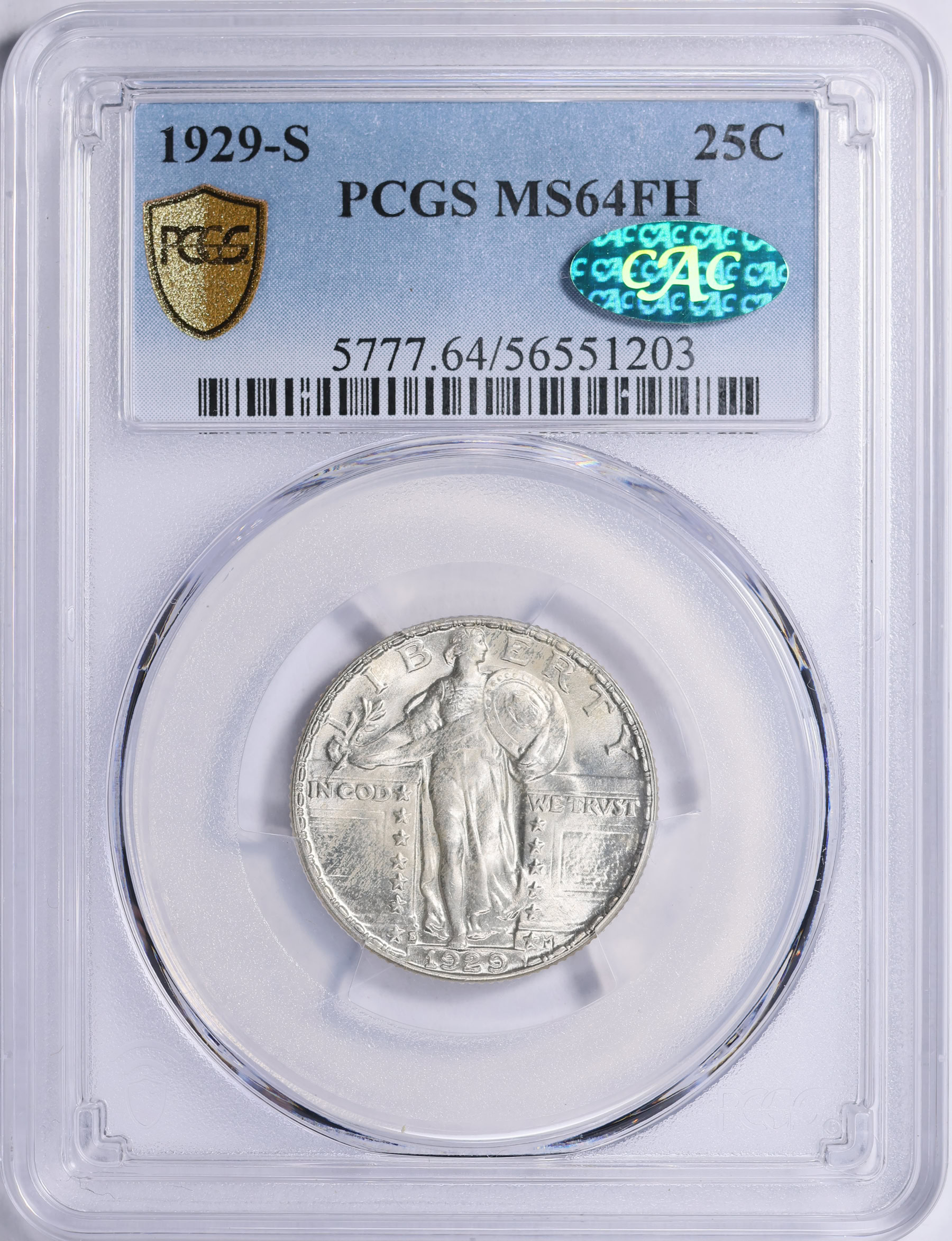 1929-S Standing Liberty Quarter PCGS MS-64 FH (CAC Green) (Item