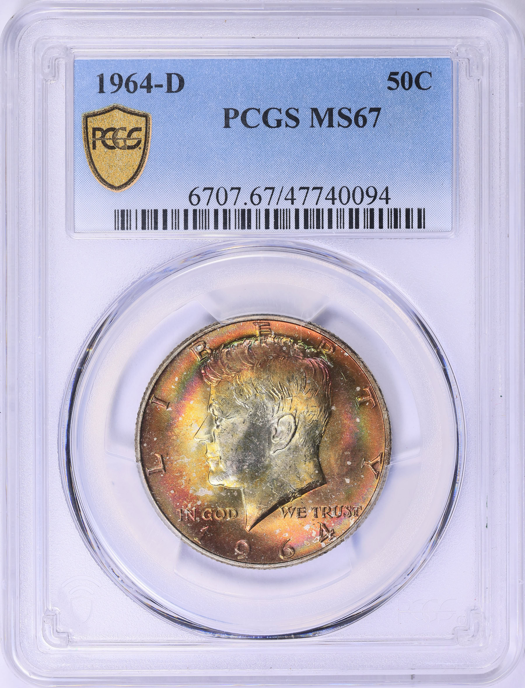 1964-D Kennedy Half Dollar PCGS MS-67 (Toned) (Item 2032628