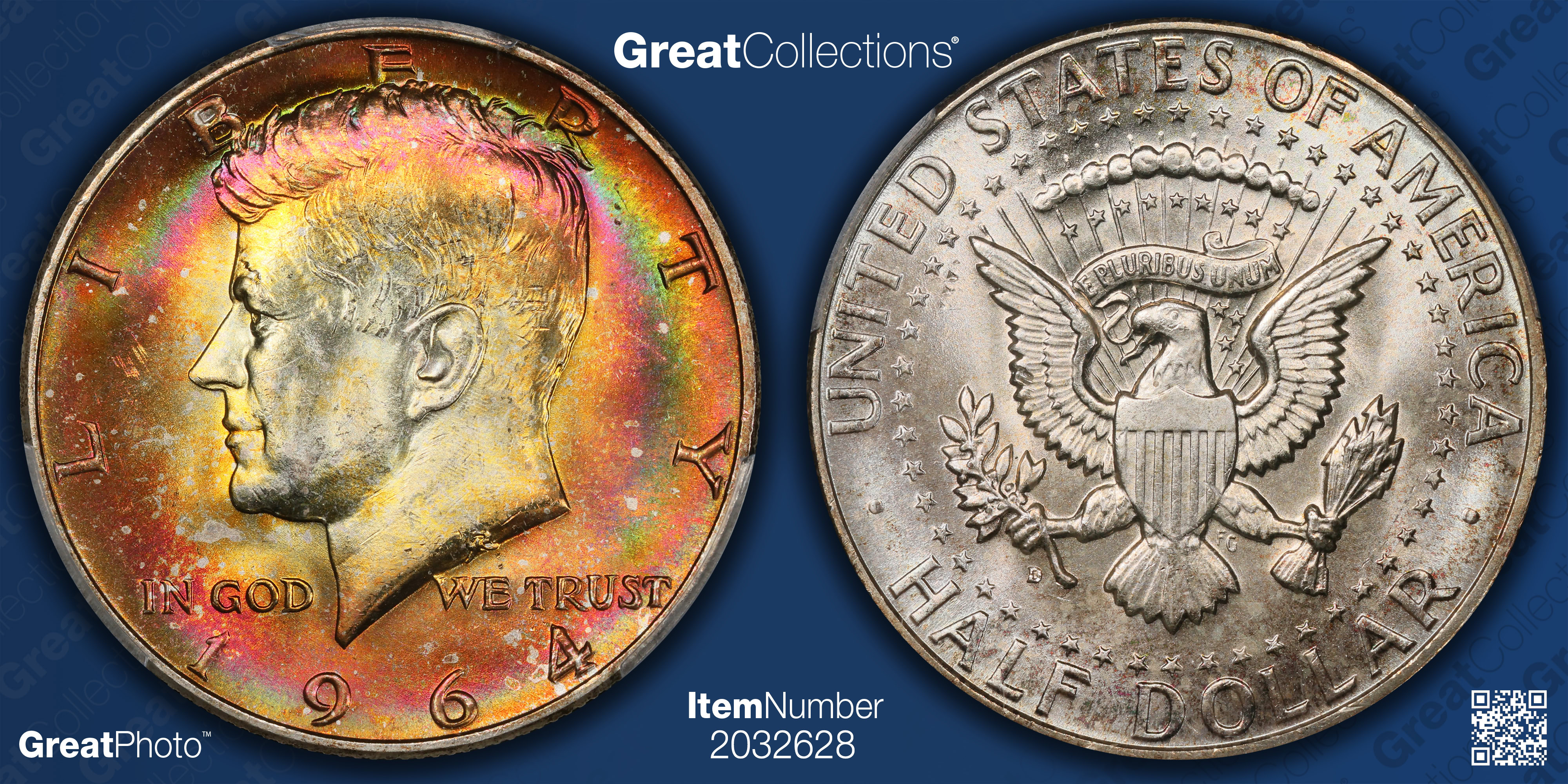 1964-D Kennedy Half Dollar PCGS MS-67 (Toned) (Item 2032628