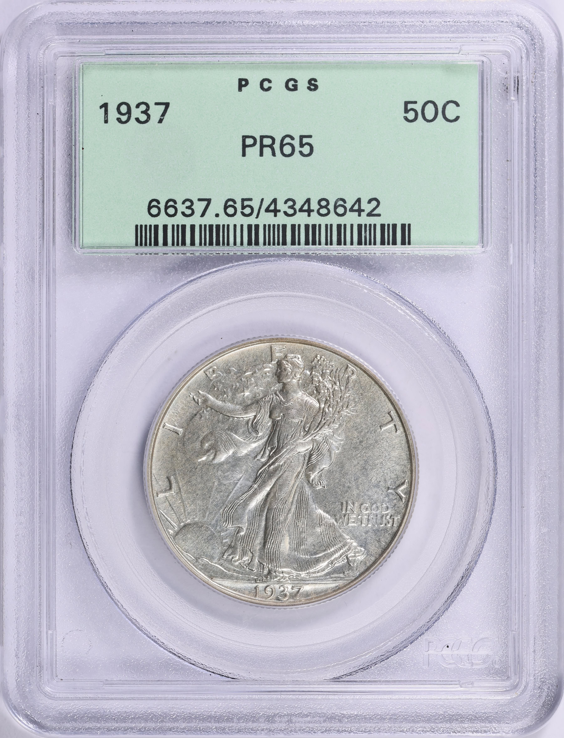 1937 Walking Liberty Half Dollar PCGS Proof-65 OGH (Item 2032678